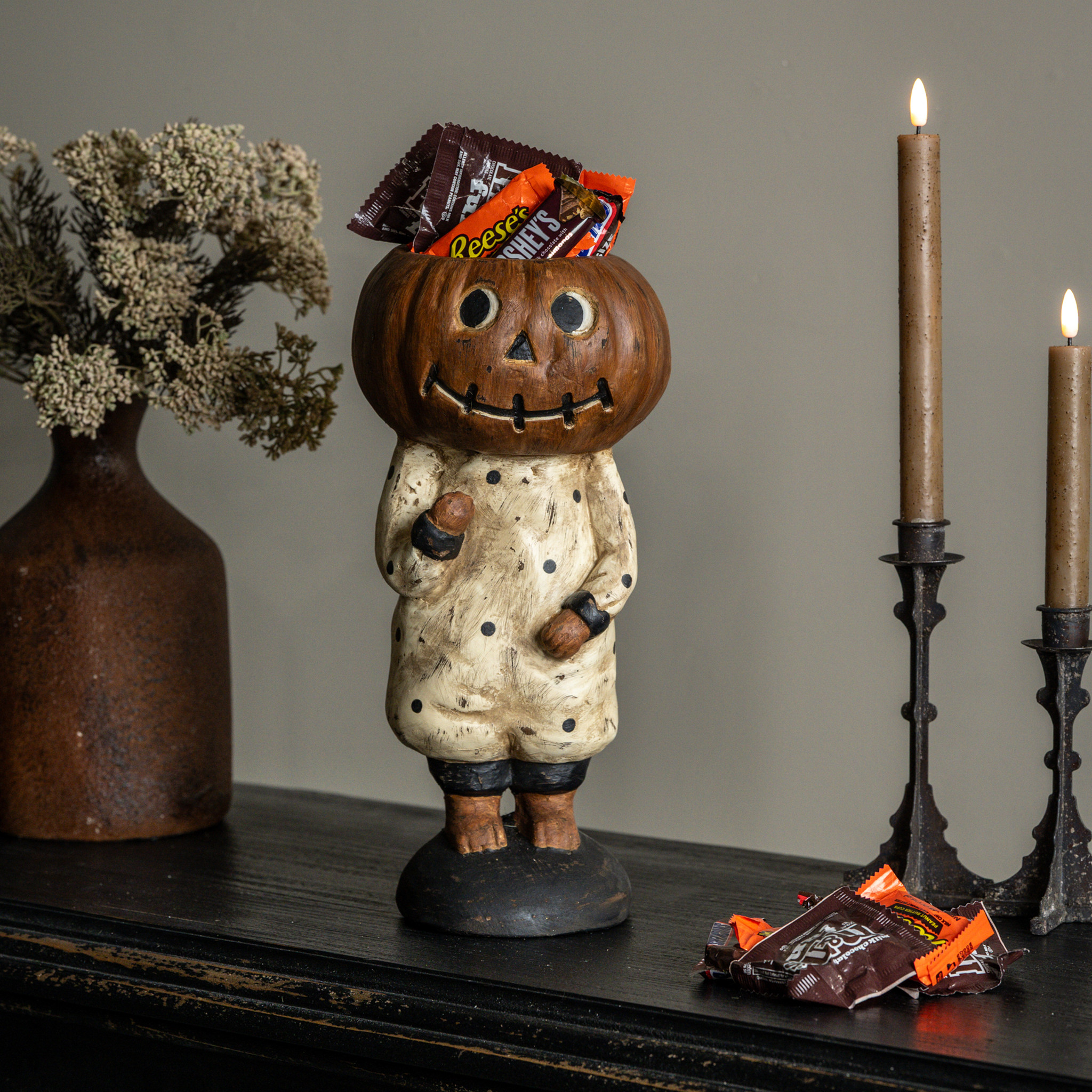 Pumpkin Girl in Dress Candy Dish