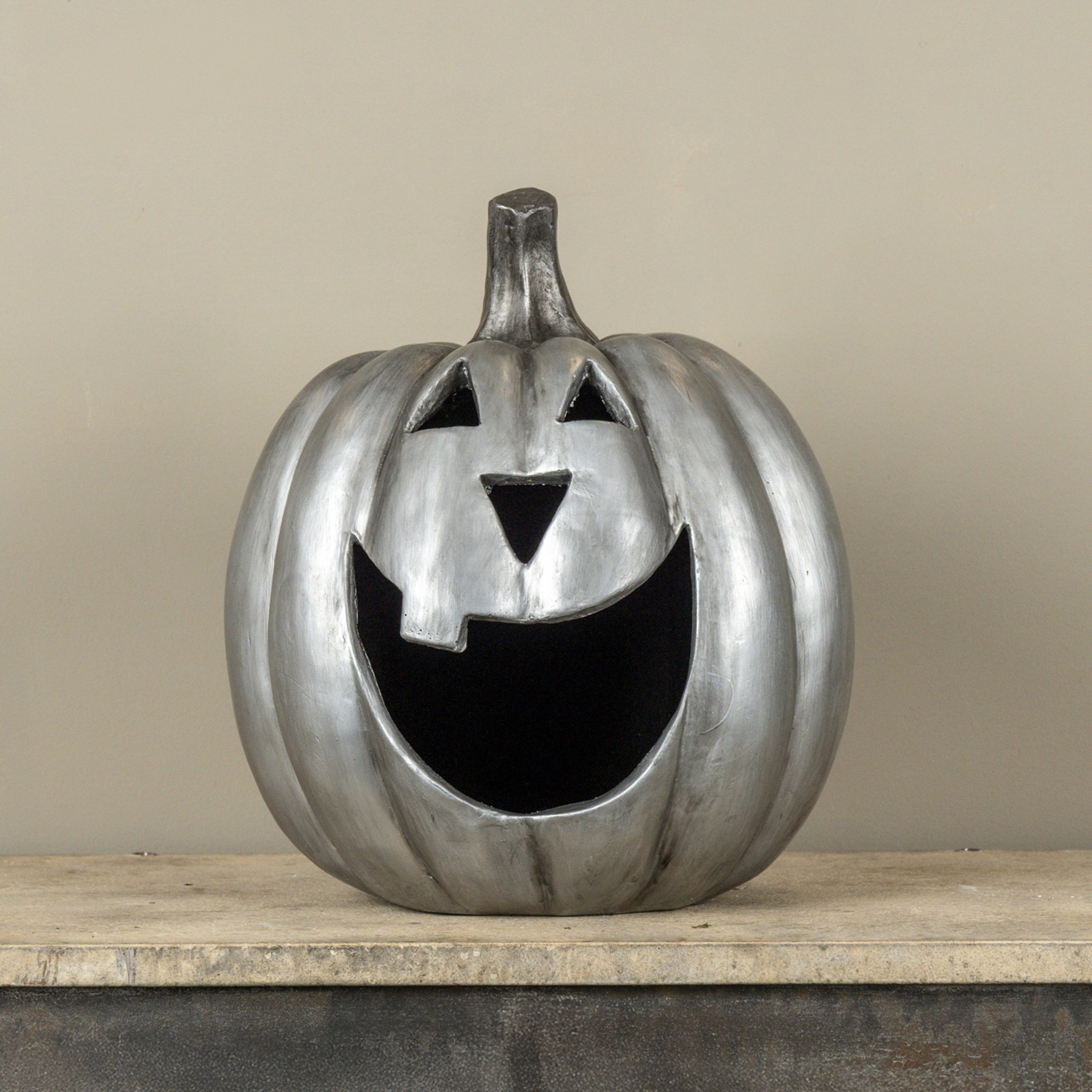 Silver Big Mouth Pumpkin, 15", photo 2 of 3