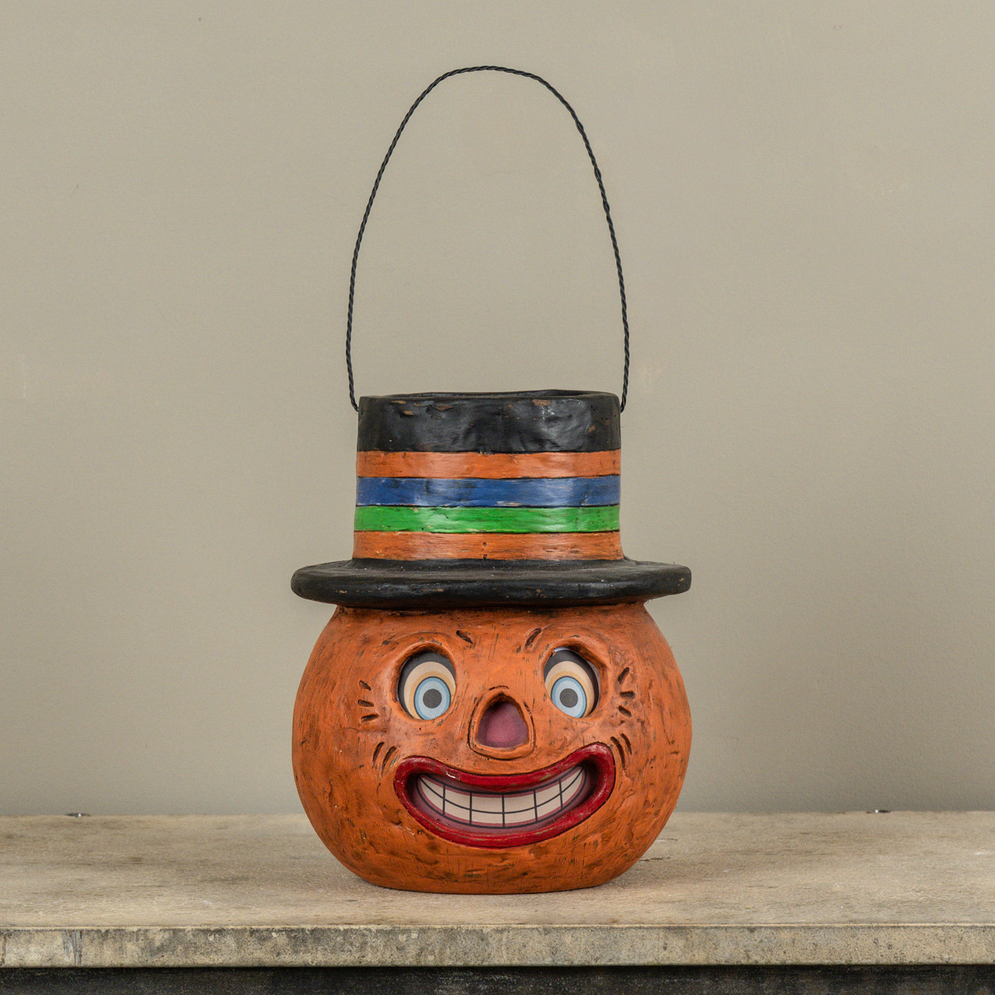 Jack-O-Lantern with Hat Candy Container with Handle, photo 2 of 2