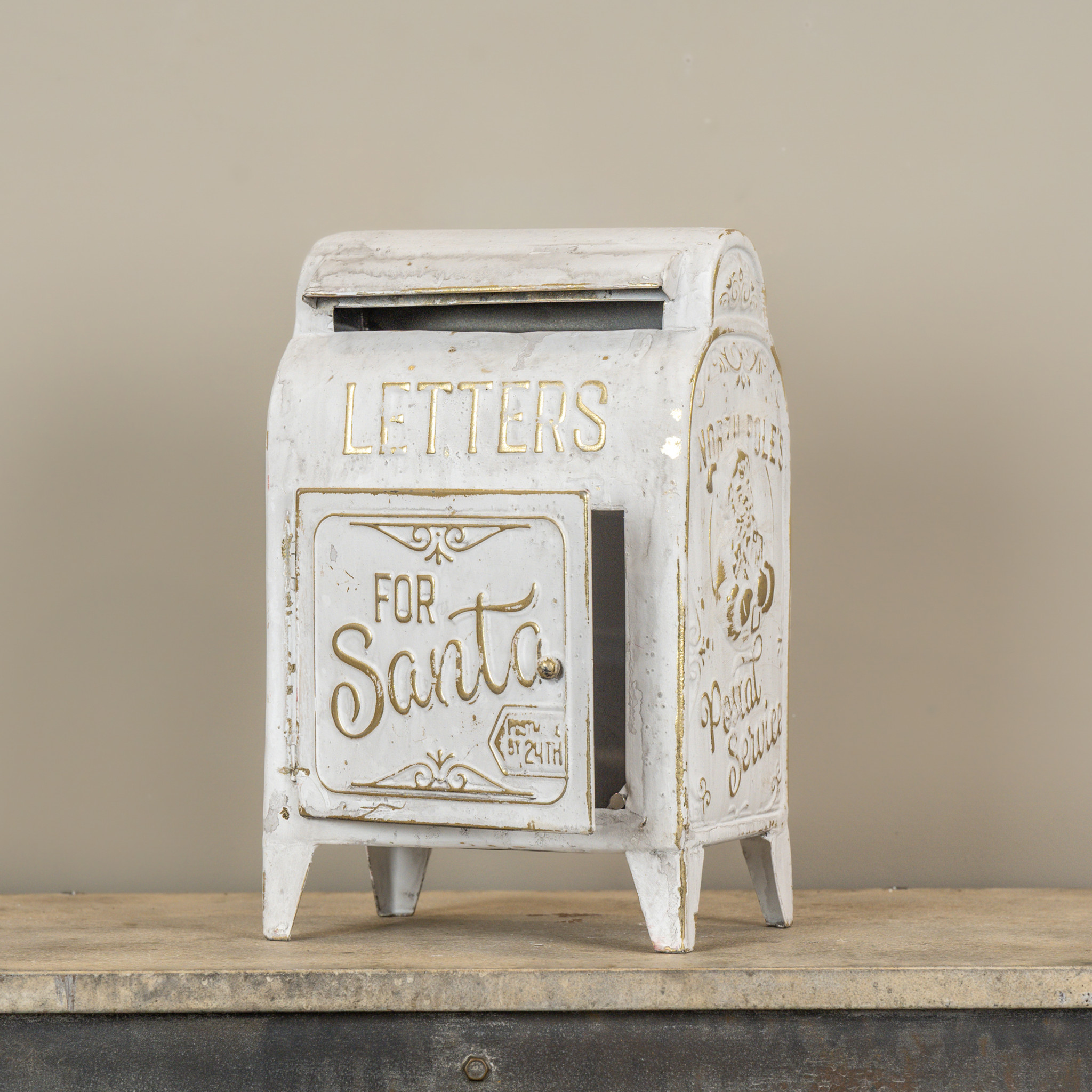 Gold & White Holiday Mailbox