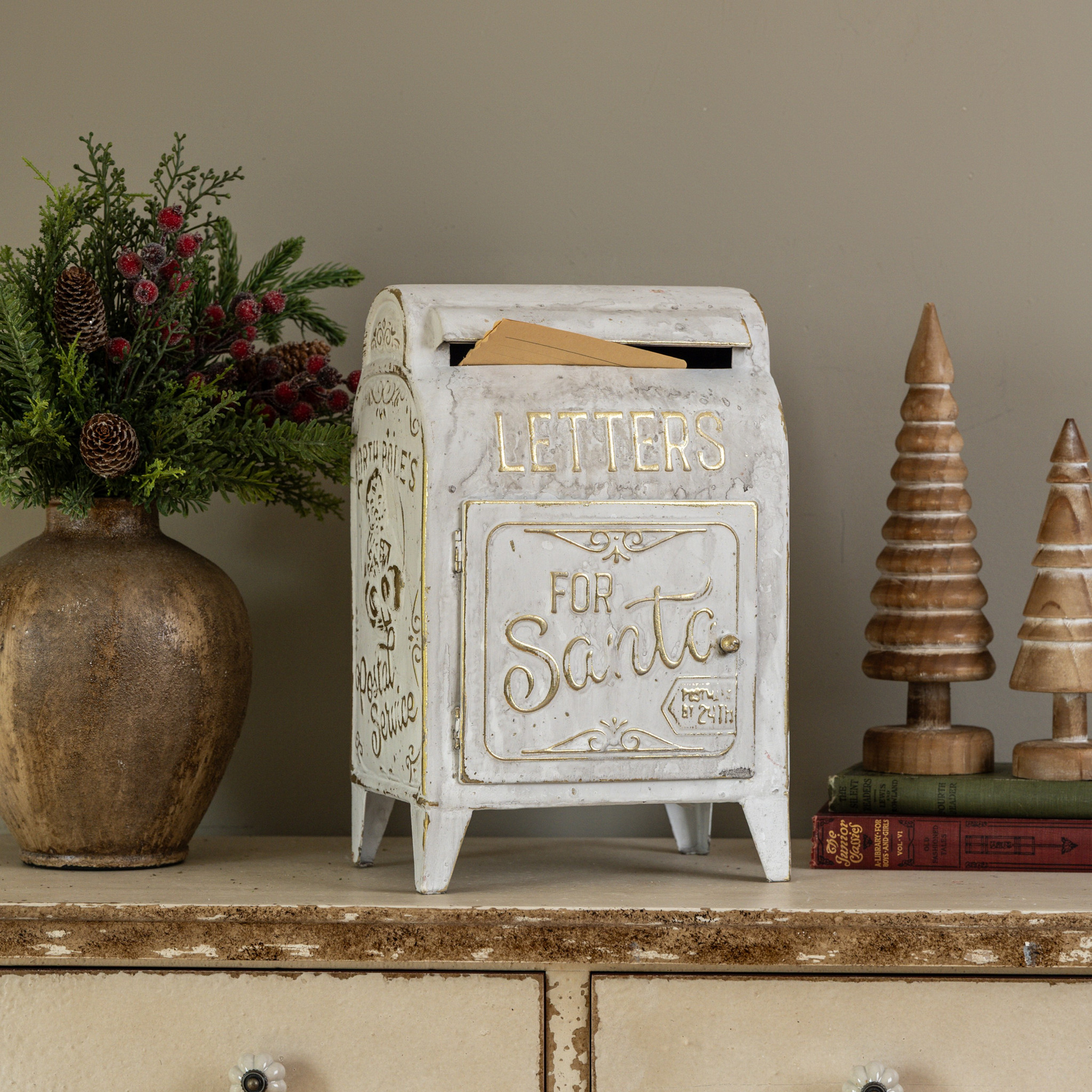 Gold & White Holiday Mailbox