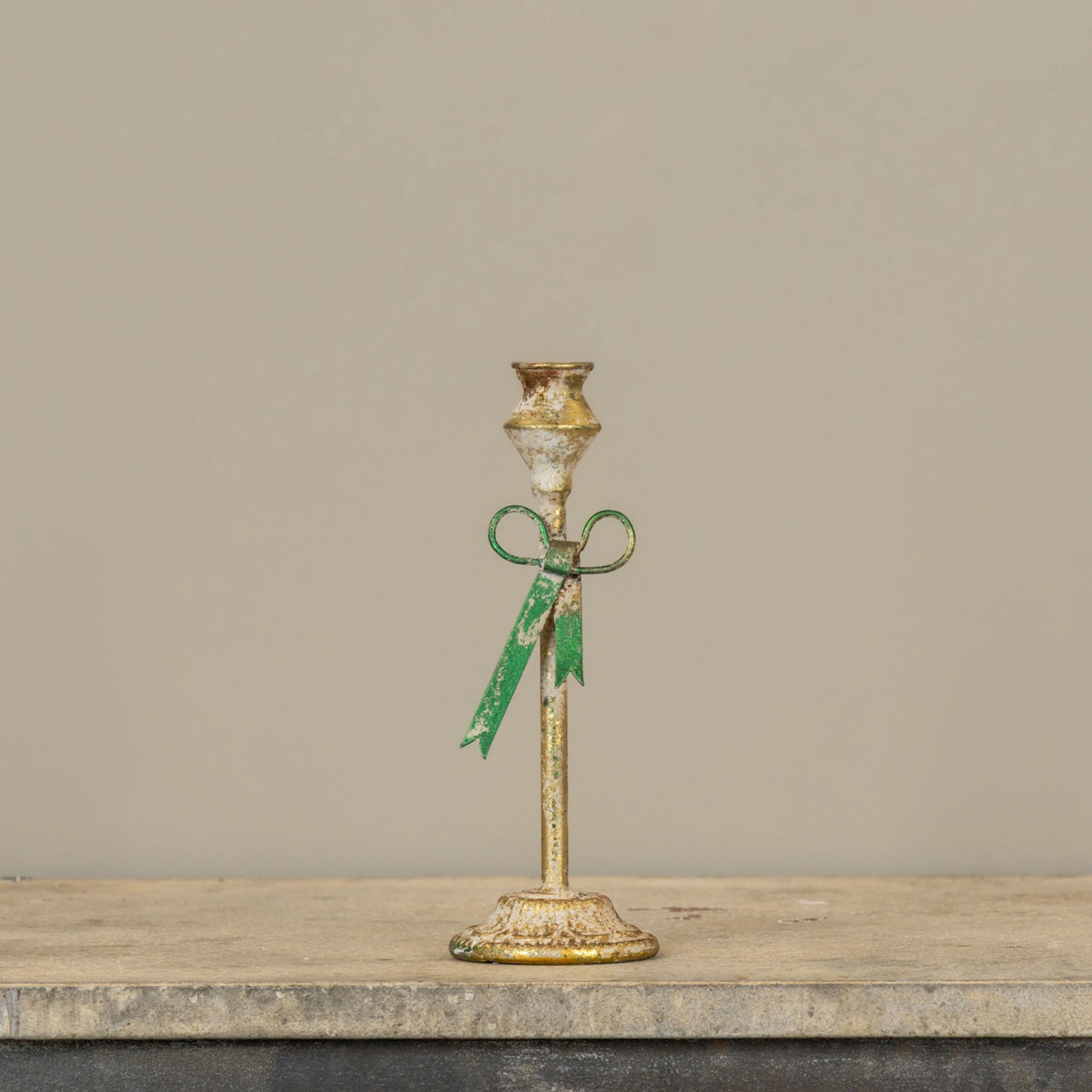 Green Bow Taper Candle Holder, 9", photo 3 of 3