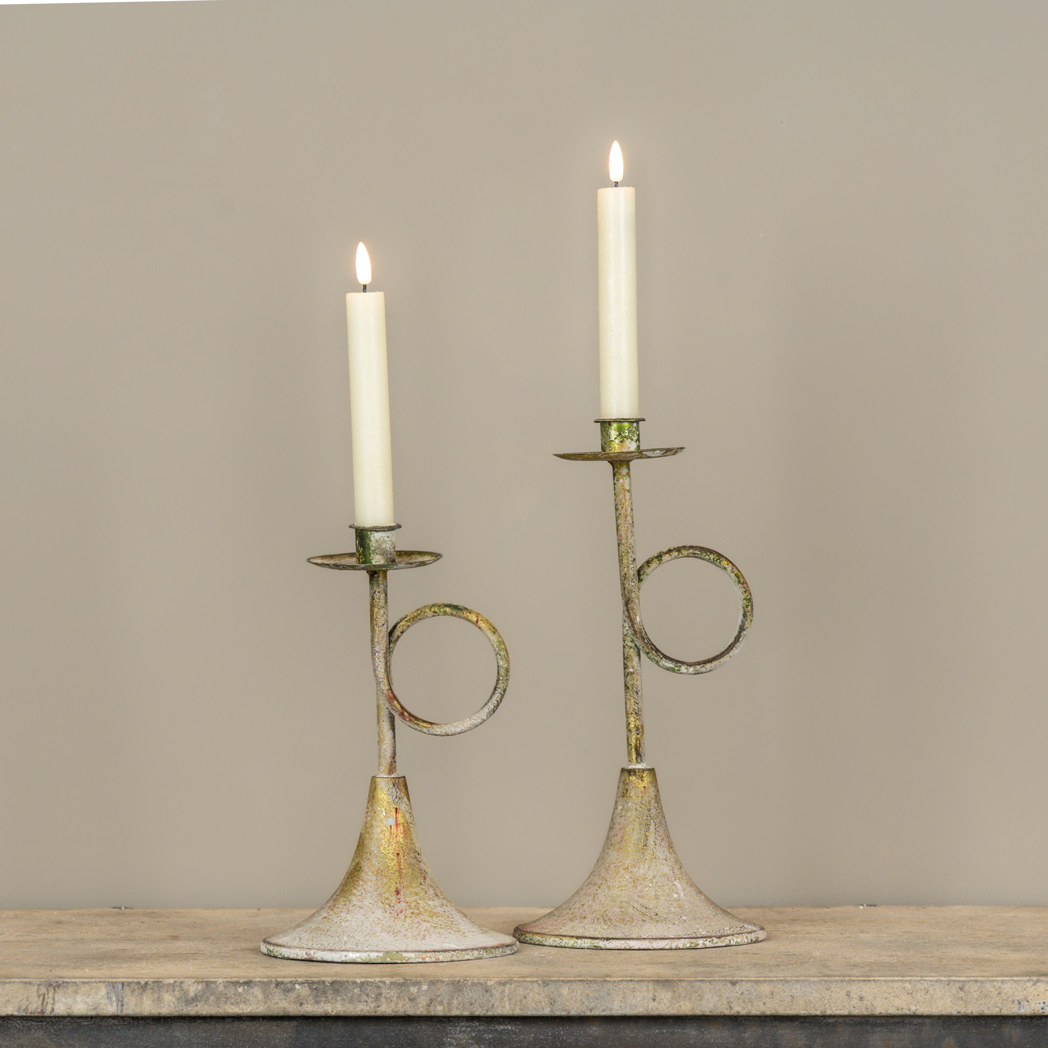Gold Trumpet Taper Candle Holder, 10", photo 3 of 4