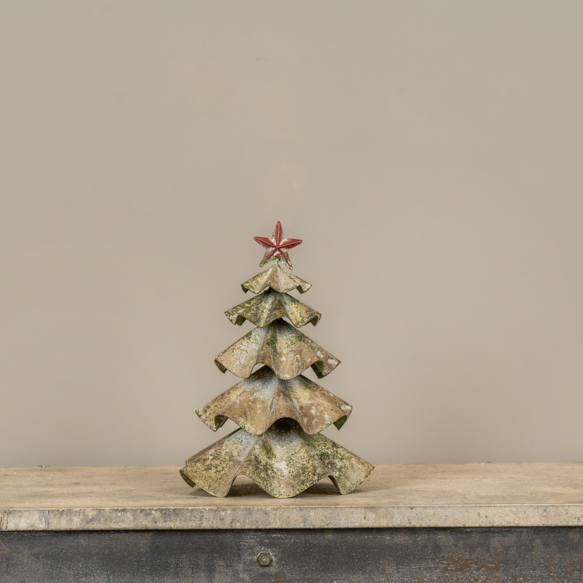 Gold Metal Tree with Red Star, 10.25", photo 2 of 3