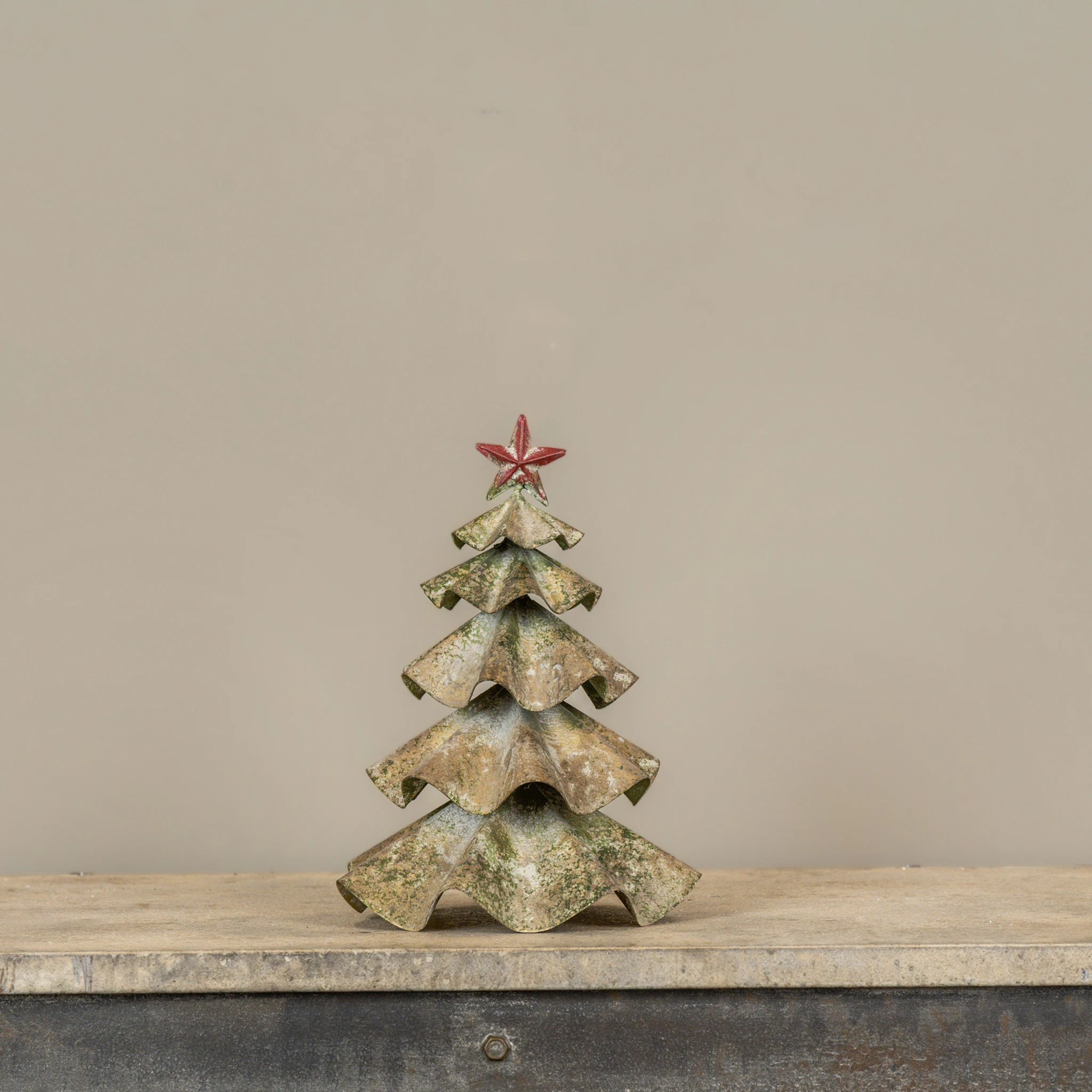 Gold Metal Tree with Red Star, 10.25", photo 2 of 3