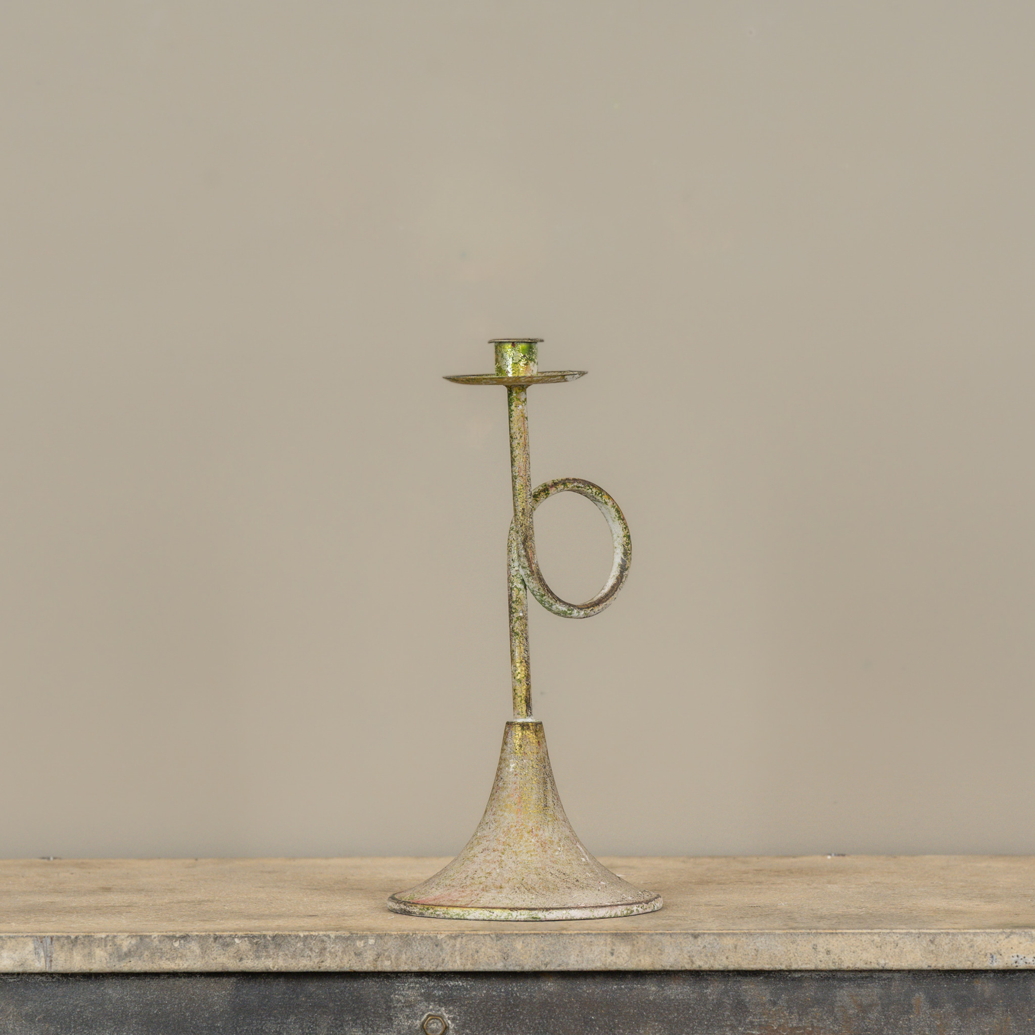 Gold Trumpet Taper Candle Holder, 12.25", photo 3 of 4