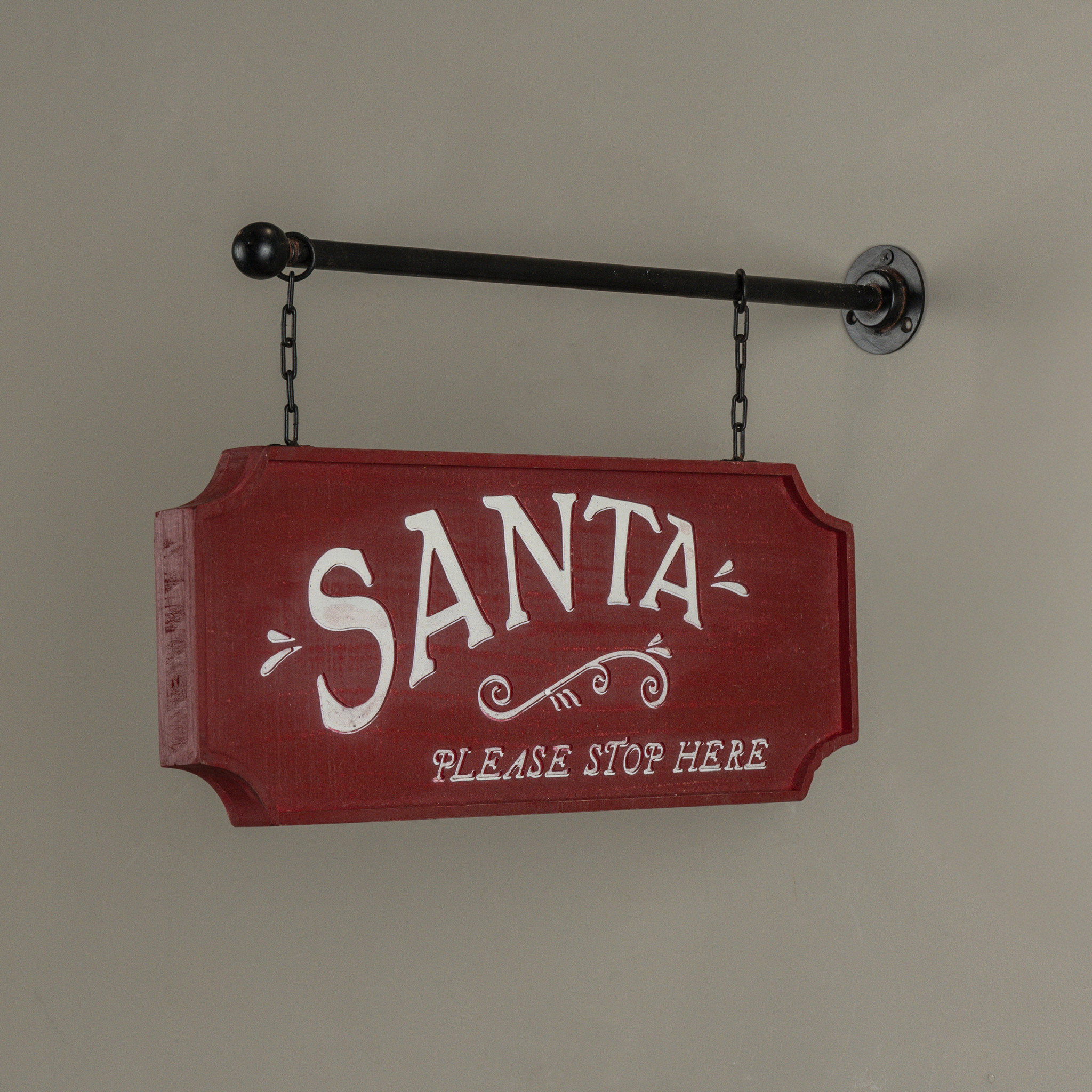 Santa Hanging Wooden Sign