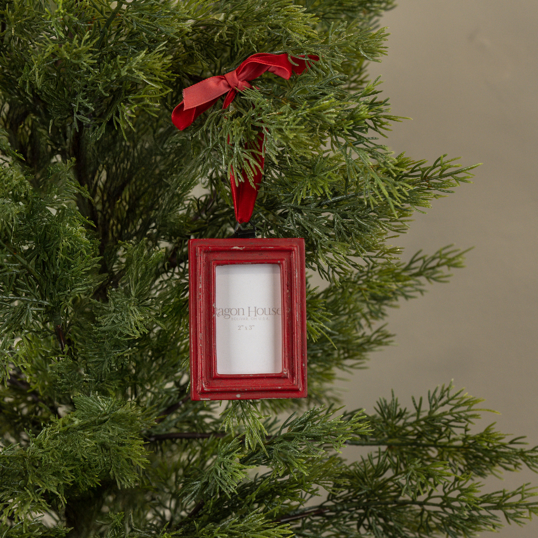 Red Rectangle Frame Ornament