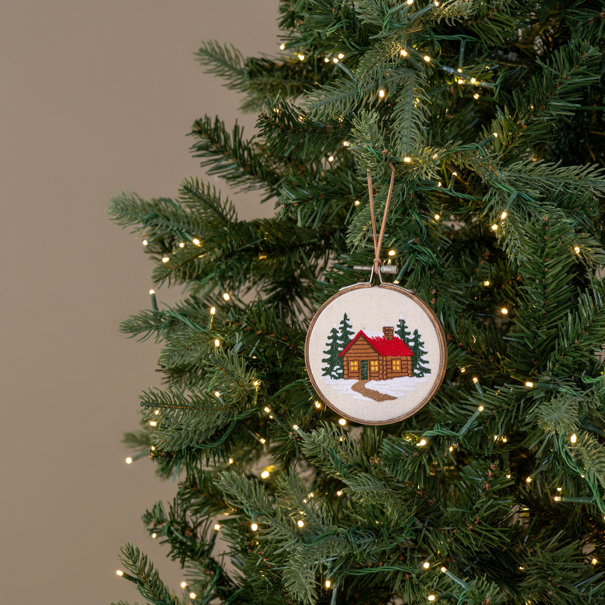 Winter Cabin Embroidered Ornament, 5", photo 2 of 2