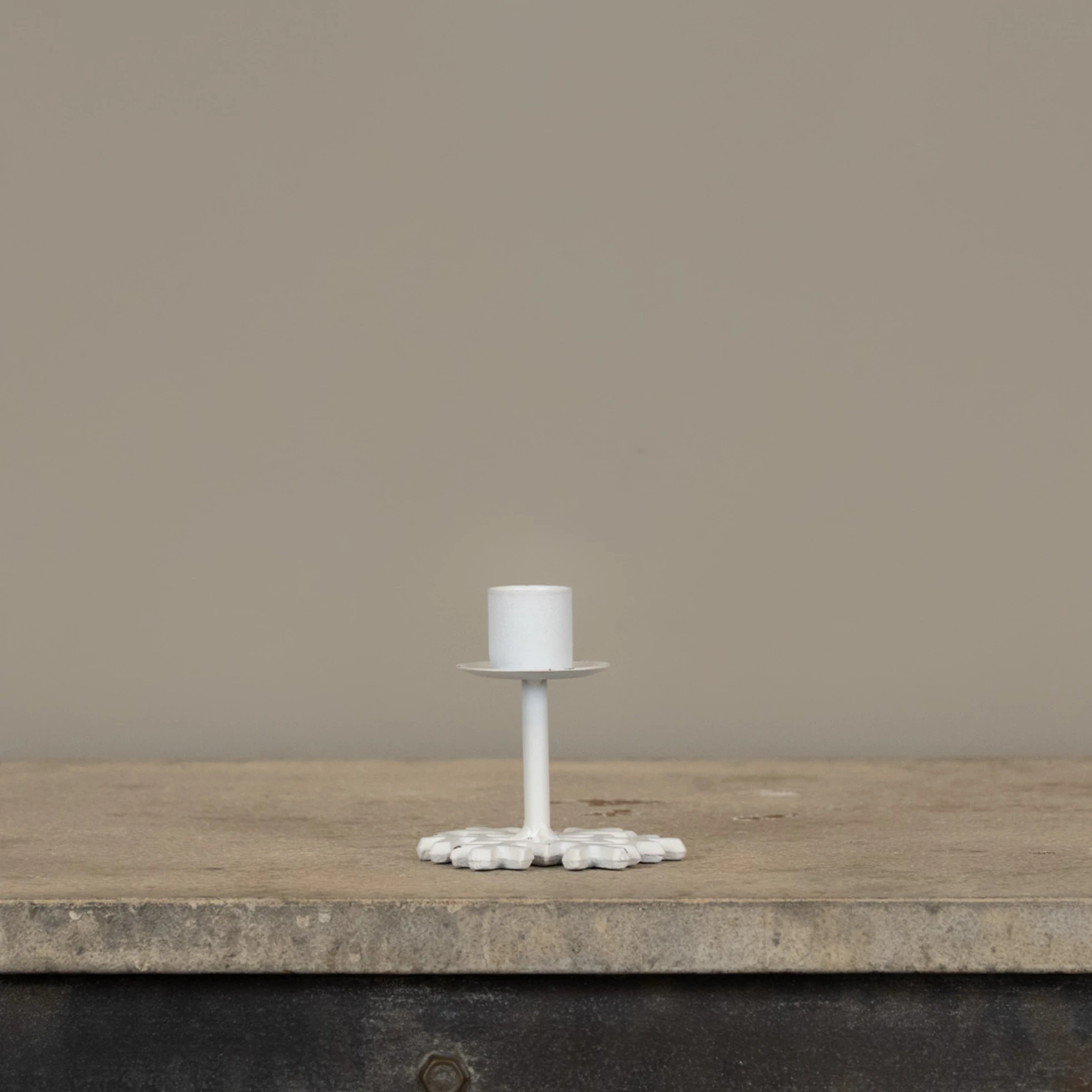 White Snowflake Taper Candle Holder, 3", photo 3 of 3
