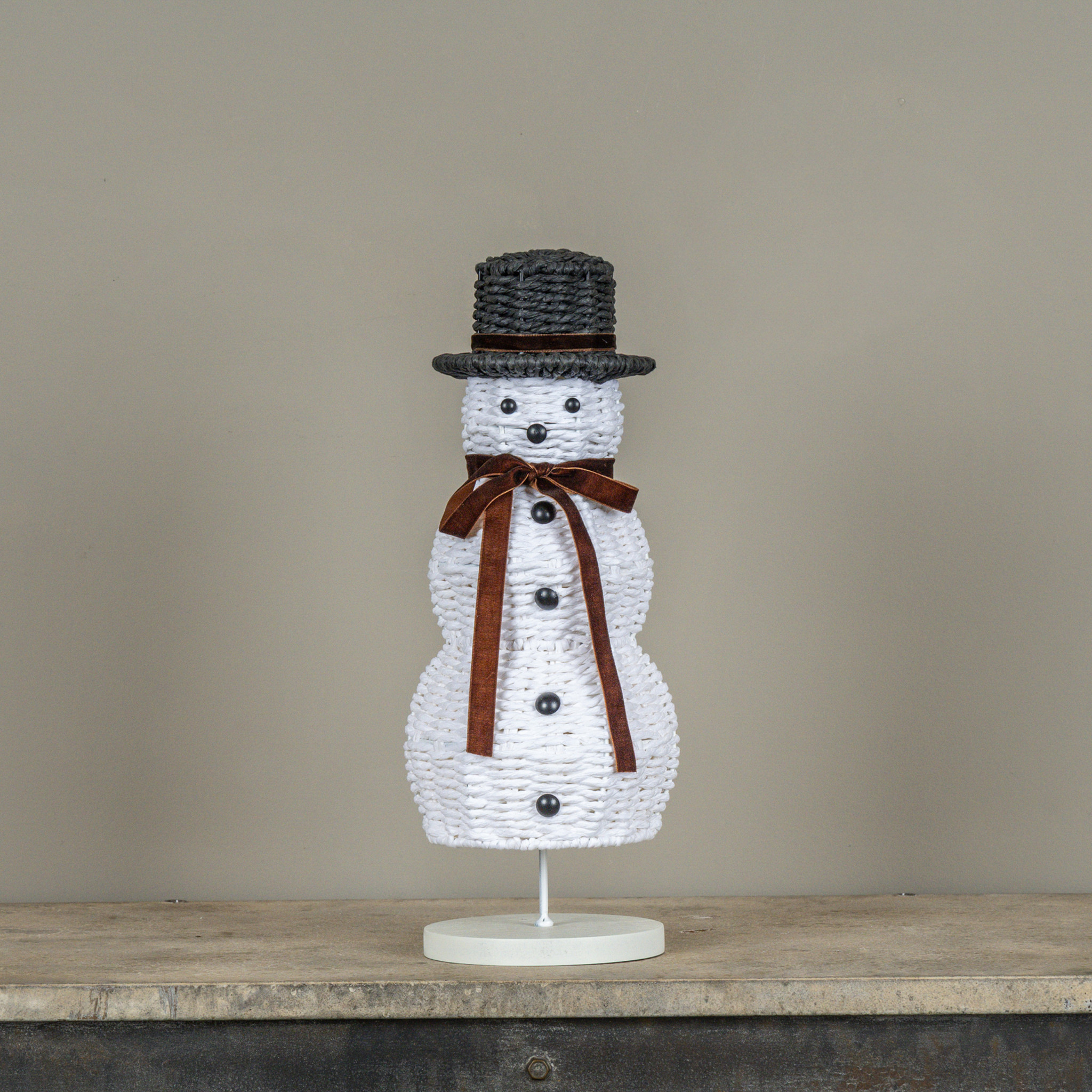 Rattan Snowman, 15.75", photo 2 of 3