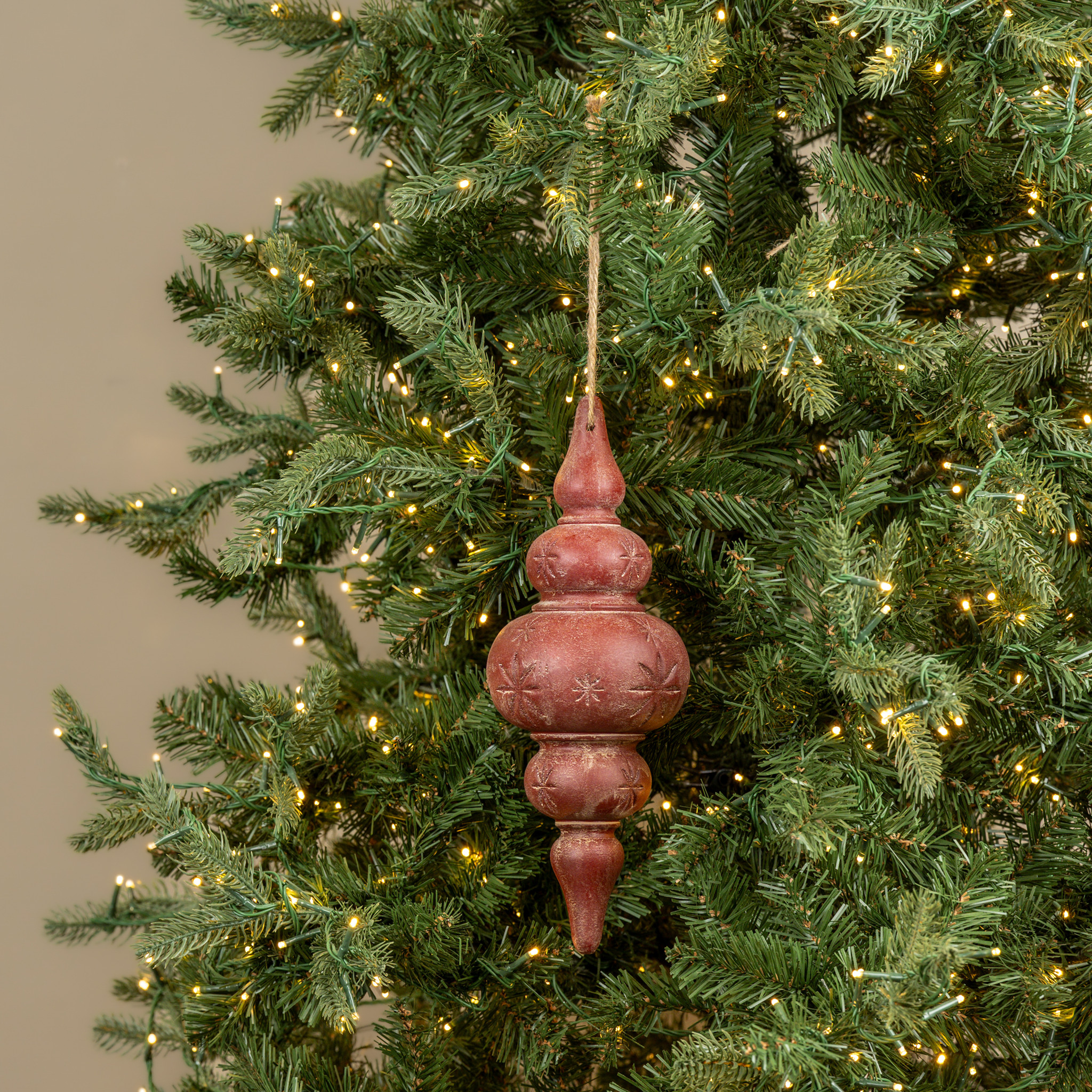 Red Finial Ornament, 17"