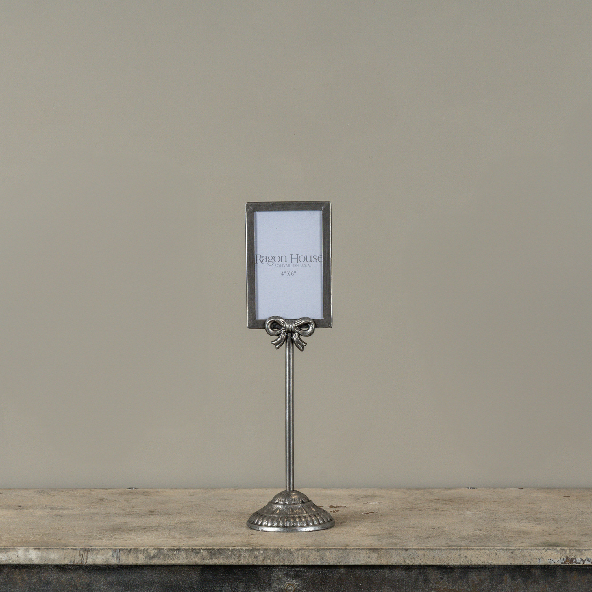 Pewter Frame Tabletop Stand, 4" × 6"