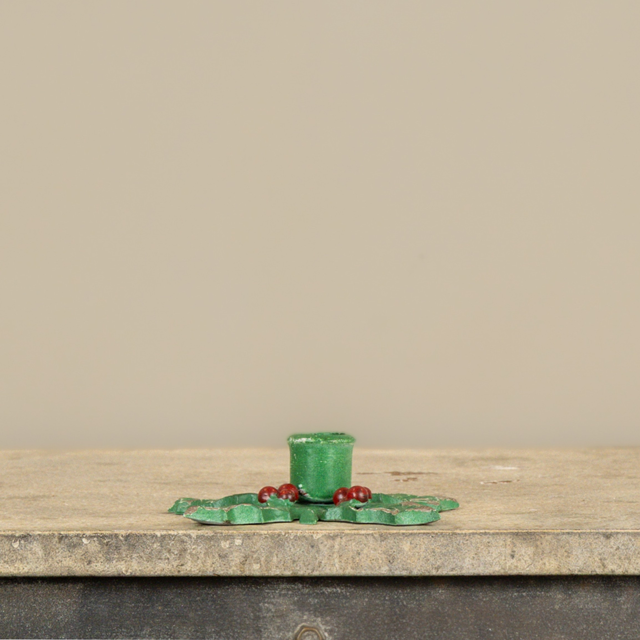 Green Holly Taper Candle Holder, photo 2 of 3