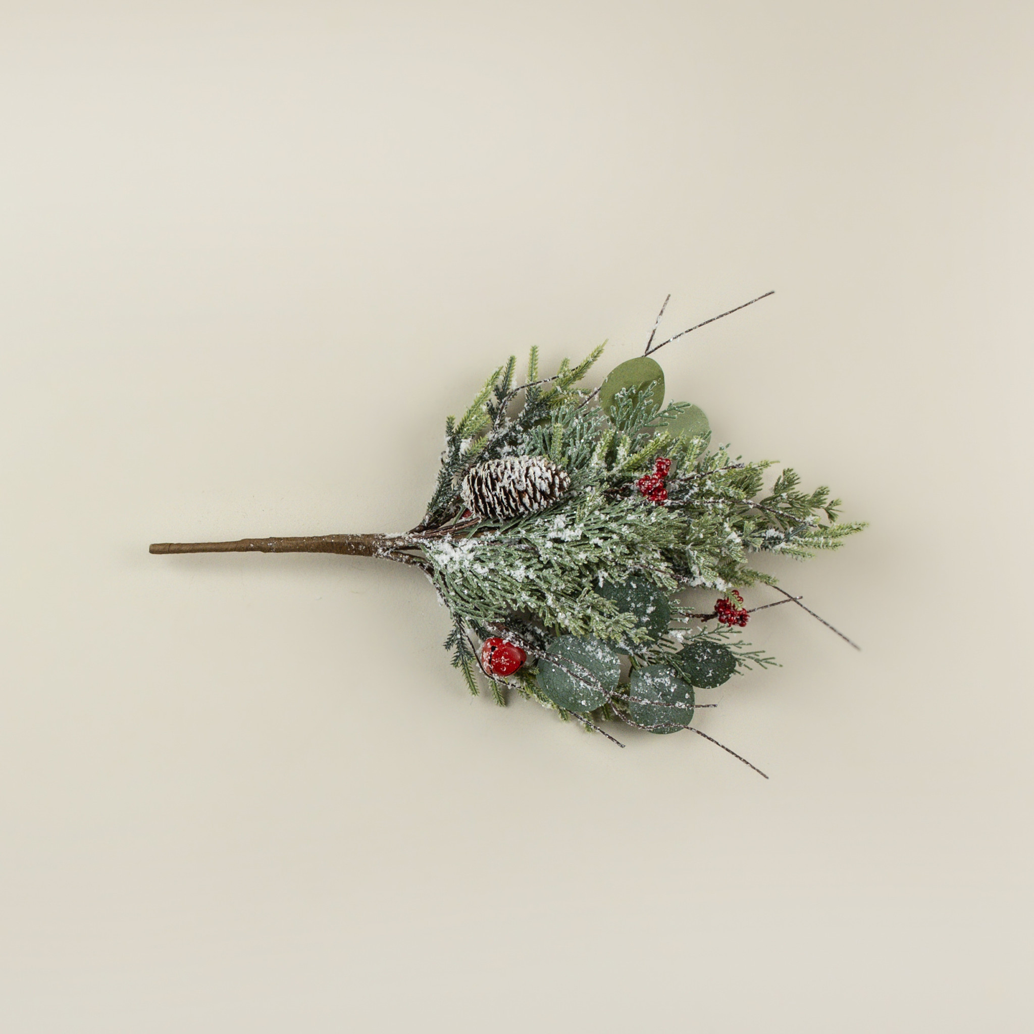 Snowy Pine & Cedar with Bells & Berries Bush, 20", photo 3 of 5
