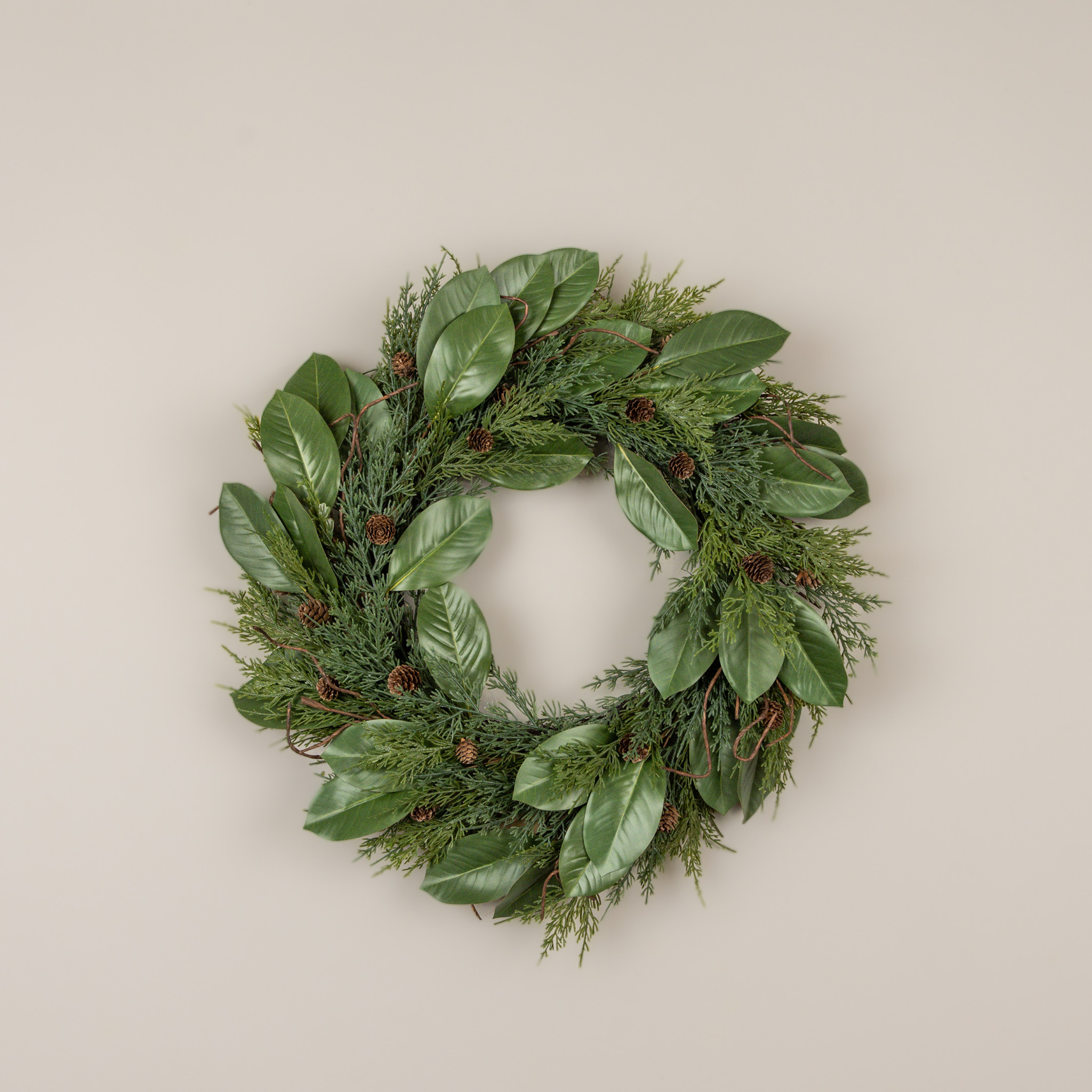 Magnolia Leaf & Pinecone Wreath, 24", photo 3 of 4