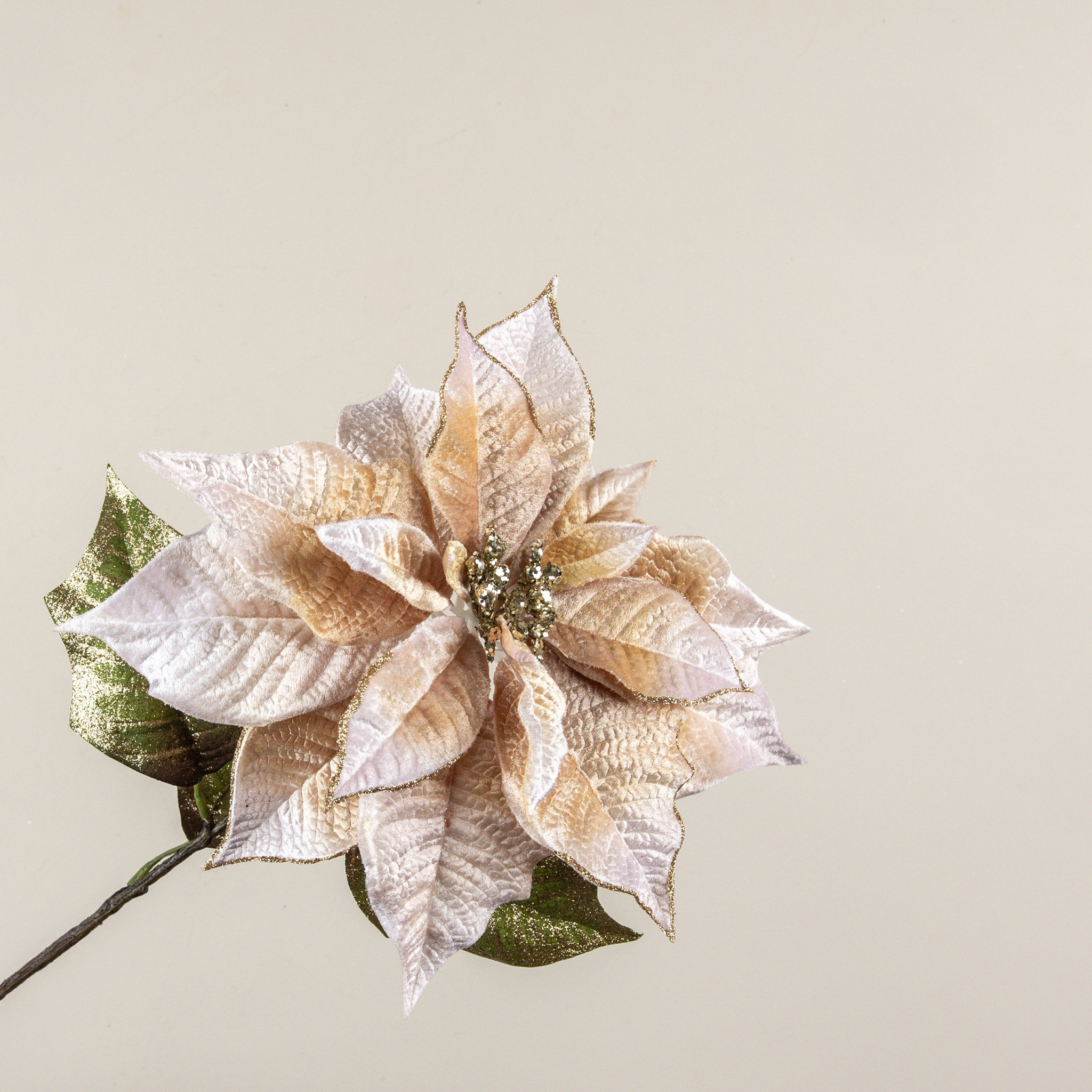 Beige Poinsettia Stem, 27", photo 2 of 4