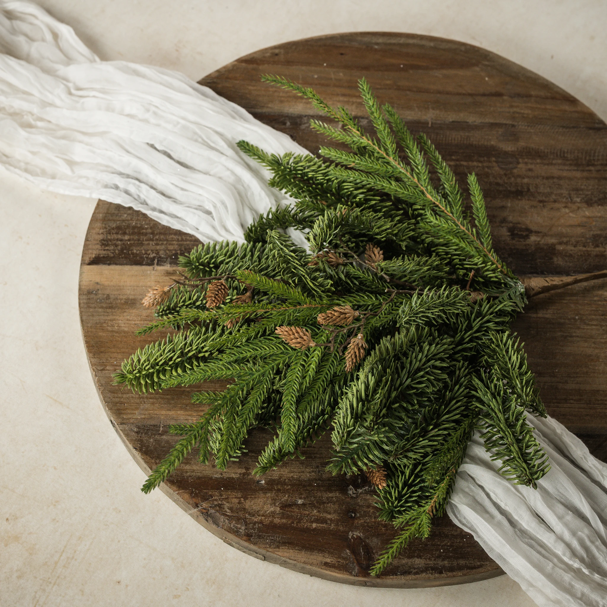 Mixed Pine & Mini Pinecone Bush, 18"