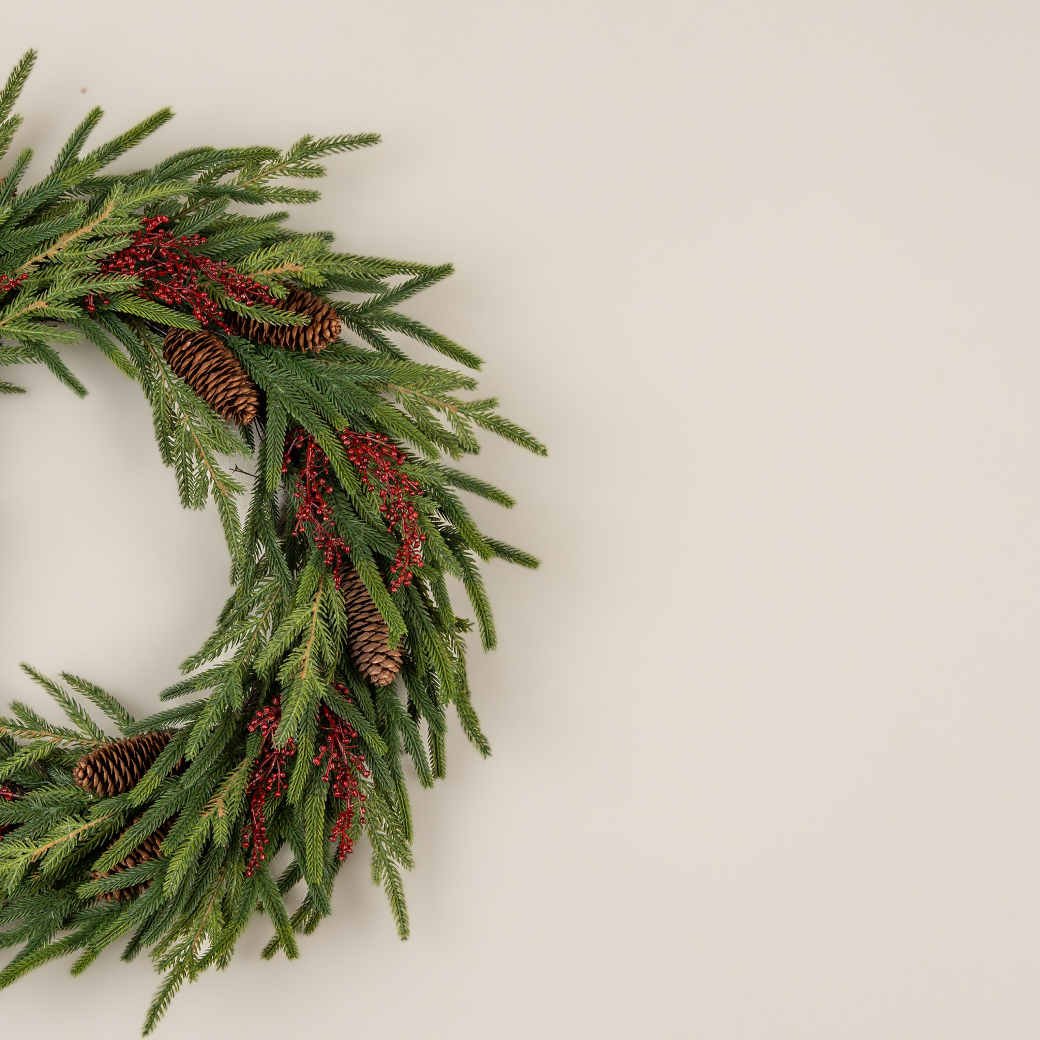 Soft Touch Austrian Pine & Berry Wreath, 24", photo 2 of 3