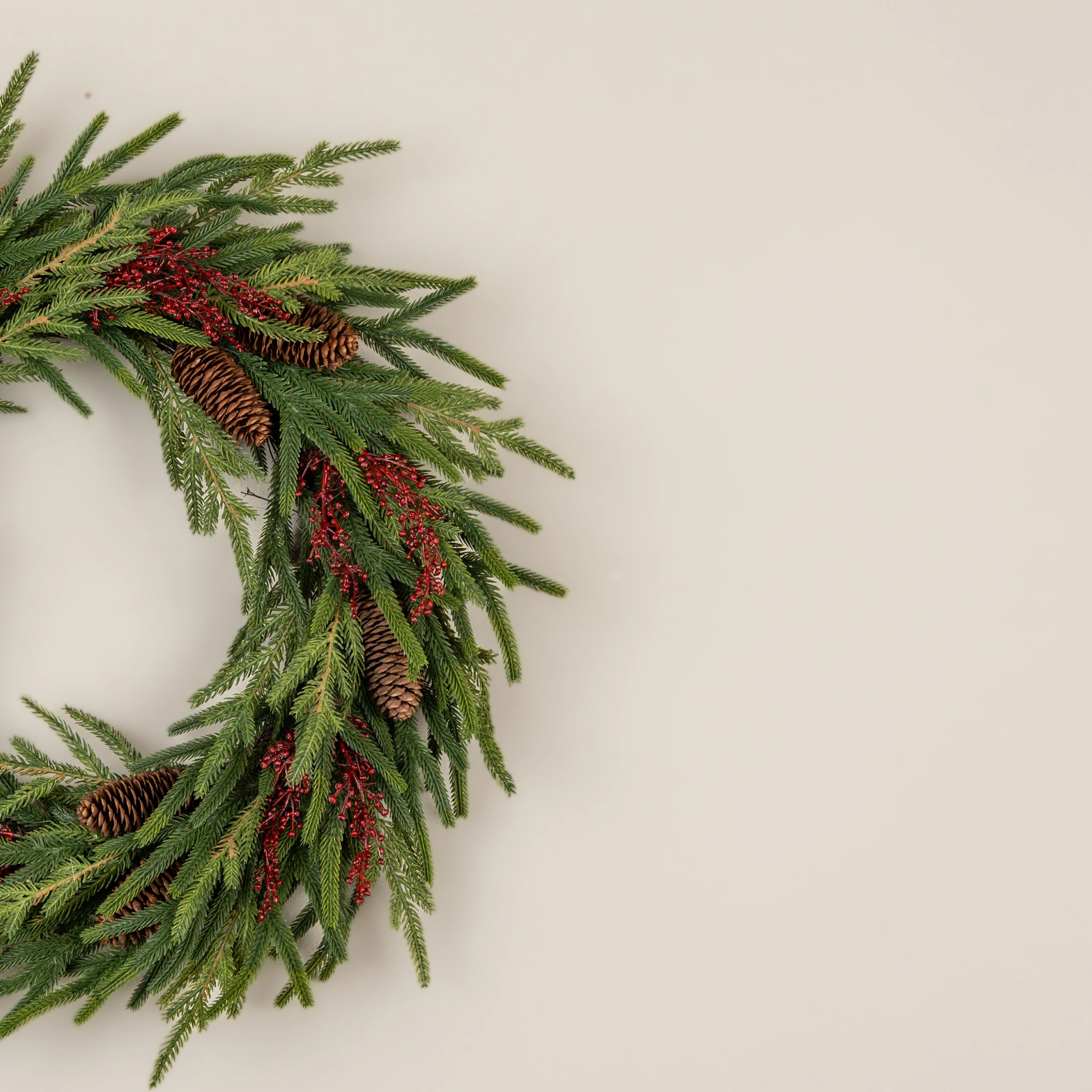 Soft Touch Austrian Pine & Berry Wreath, 24", photo 2 of 3