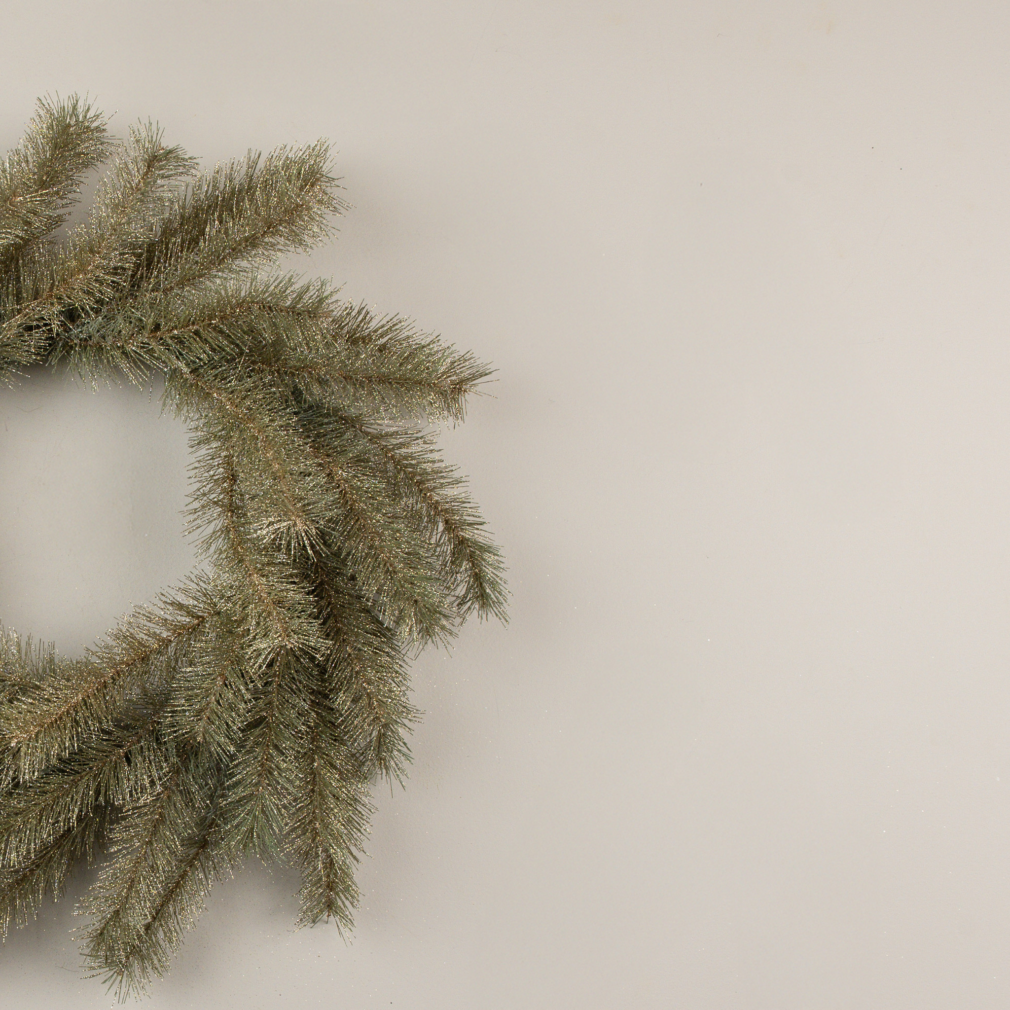 Gold Glittered Pine Wreath, 24", photo 3 of 4