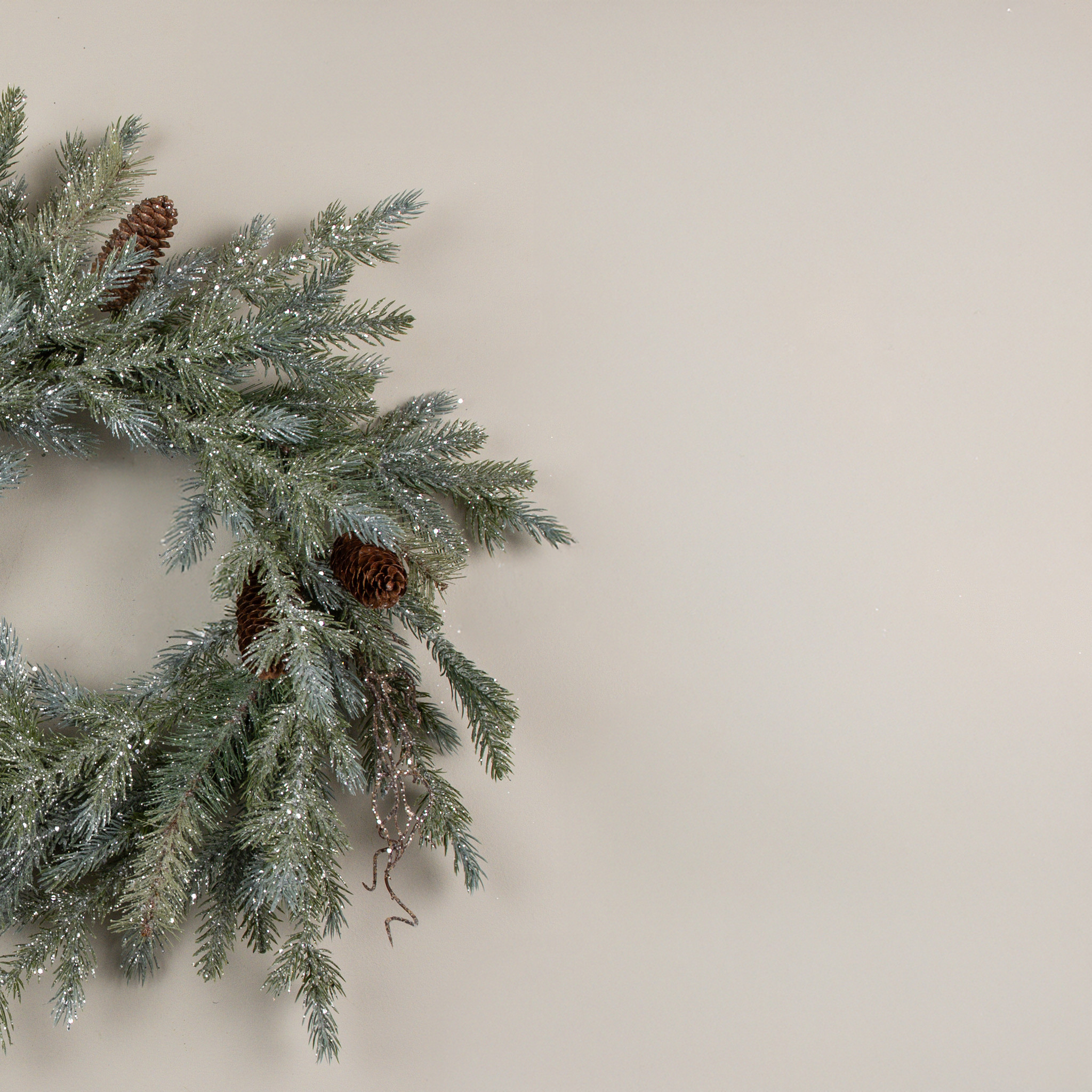 Glittered Pine & Twig Wreath, 24", photo 2 of 4