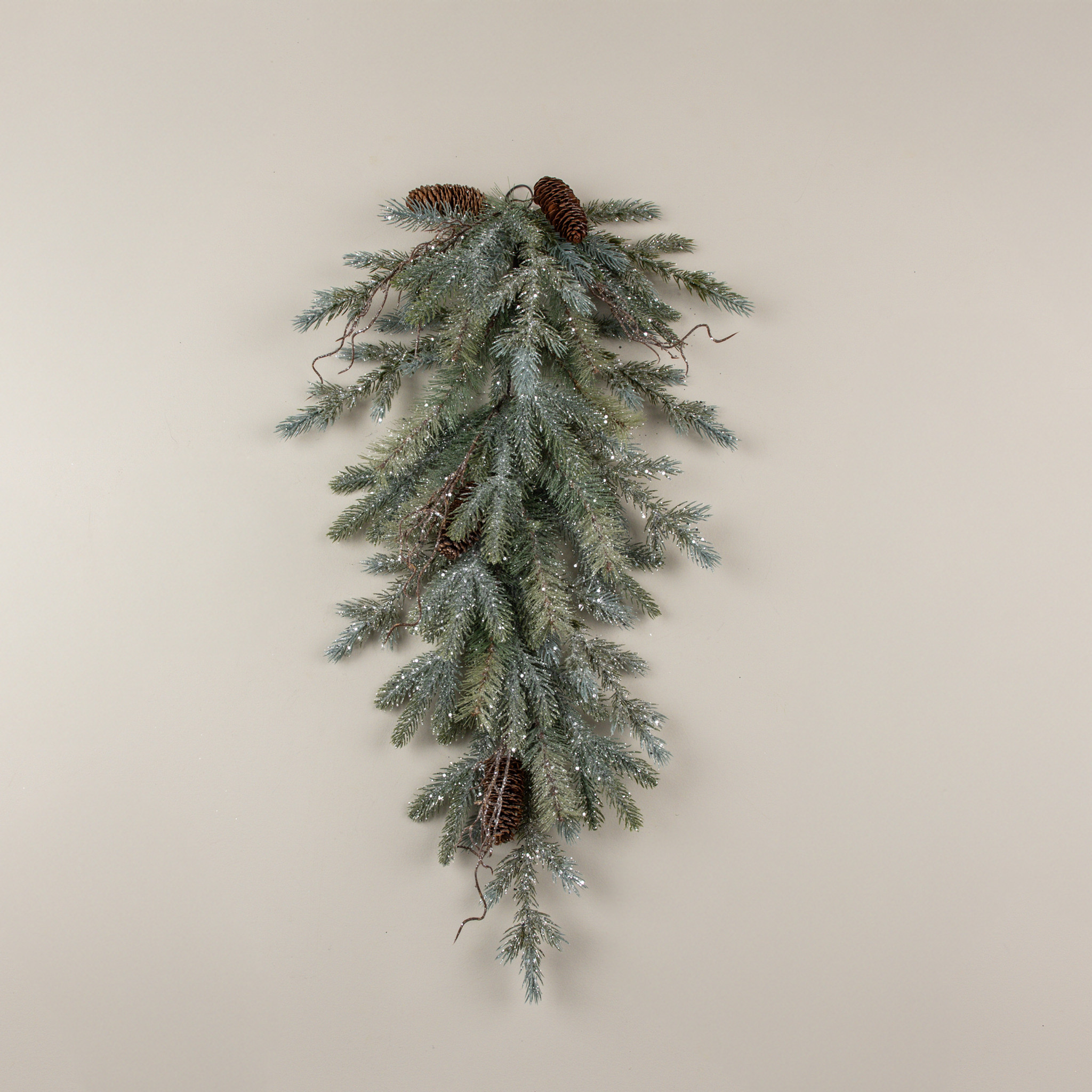 Glittered Pine & Twig Hanging Bush, 30", photo 2 of 3