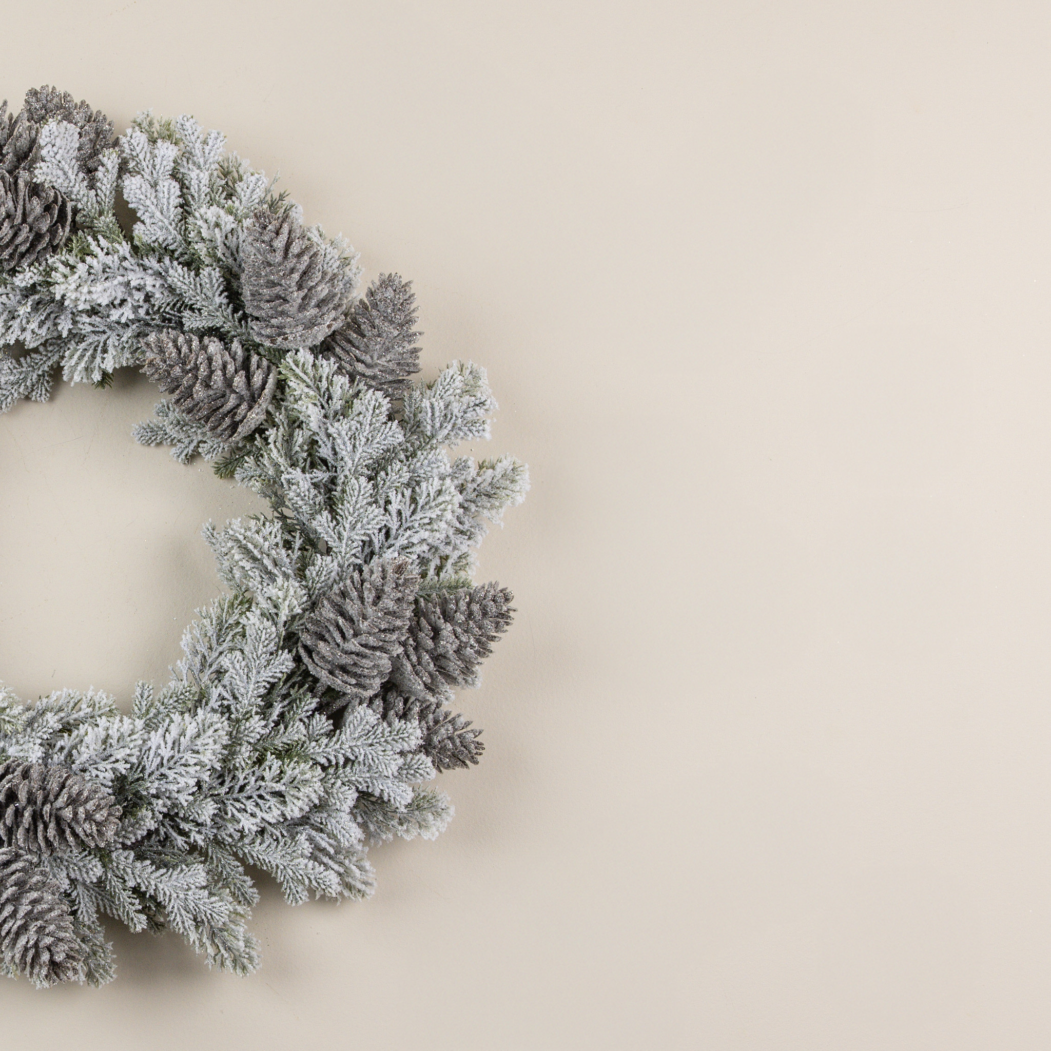 Glittered Snowy Pine with Pinecone Wreath, 22", photo 2 of 4