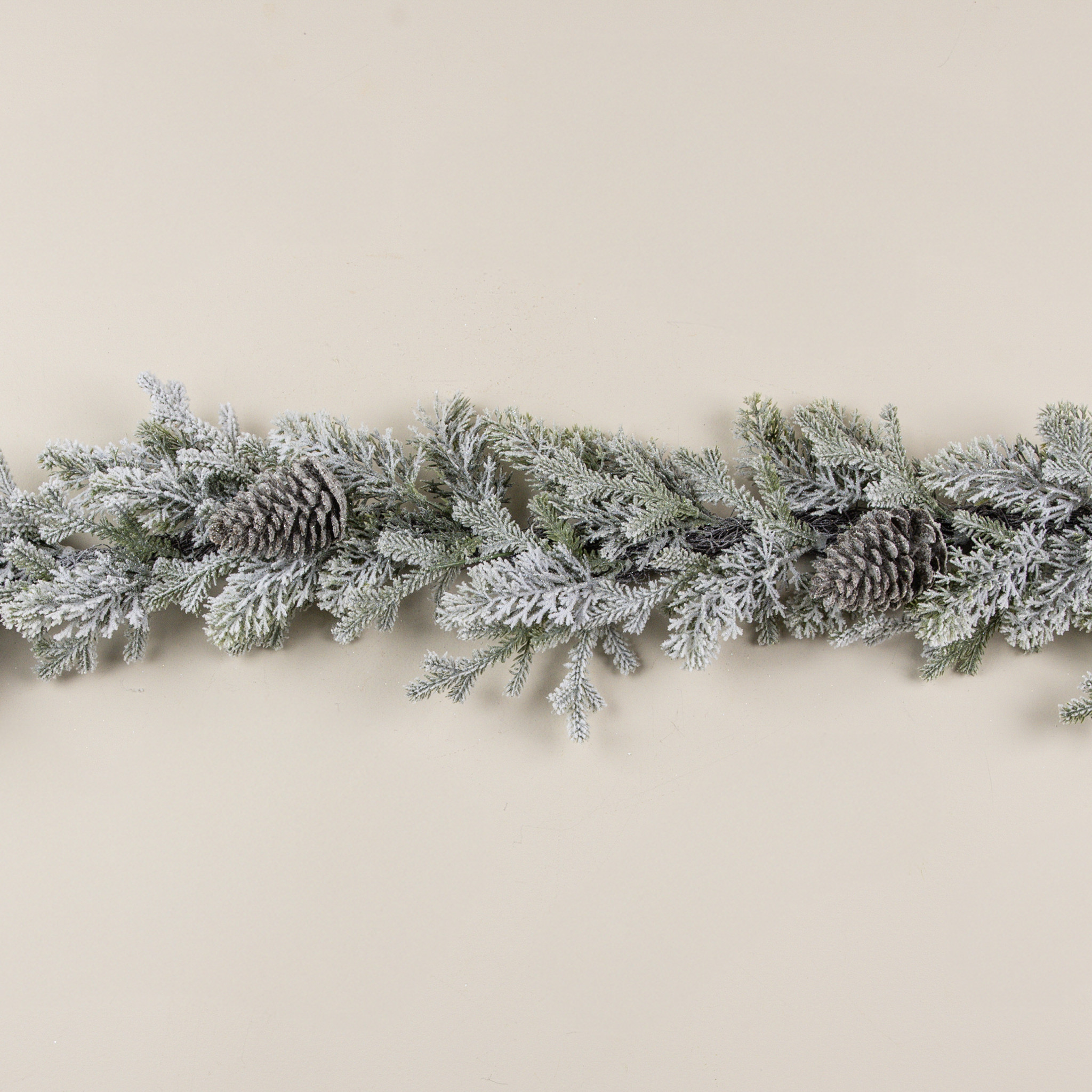 Glittered Snowy Pine with Pinecone Garland, 6 ft