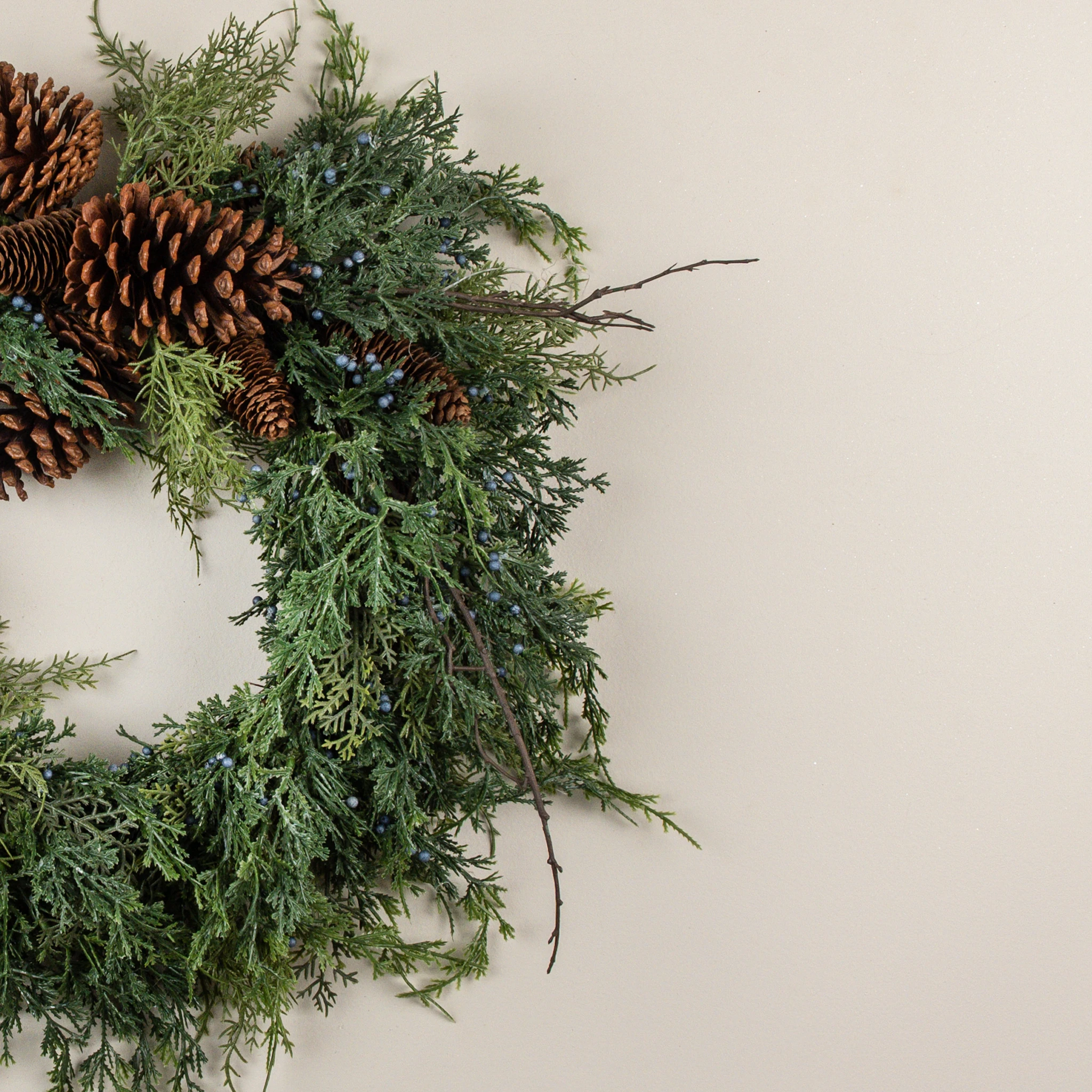 Cedar, Berry & Pinecone Wreath, 22", photo 2 of 3