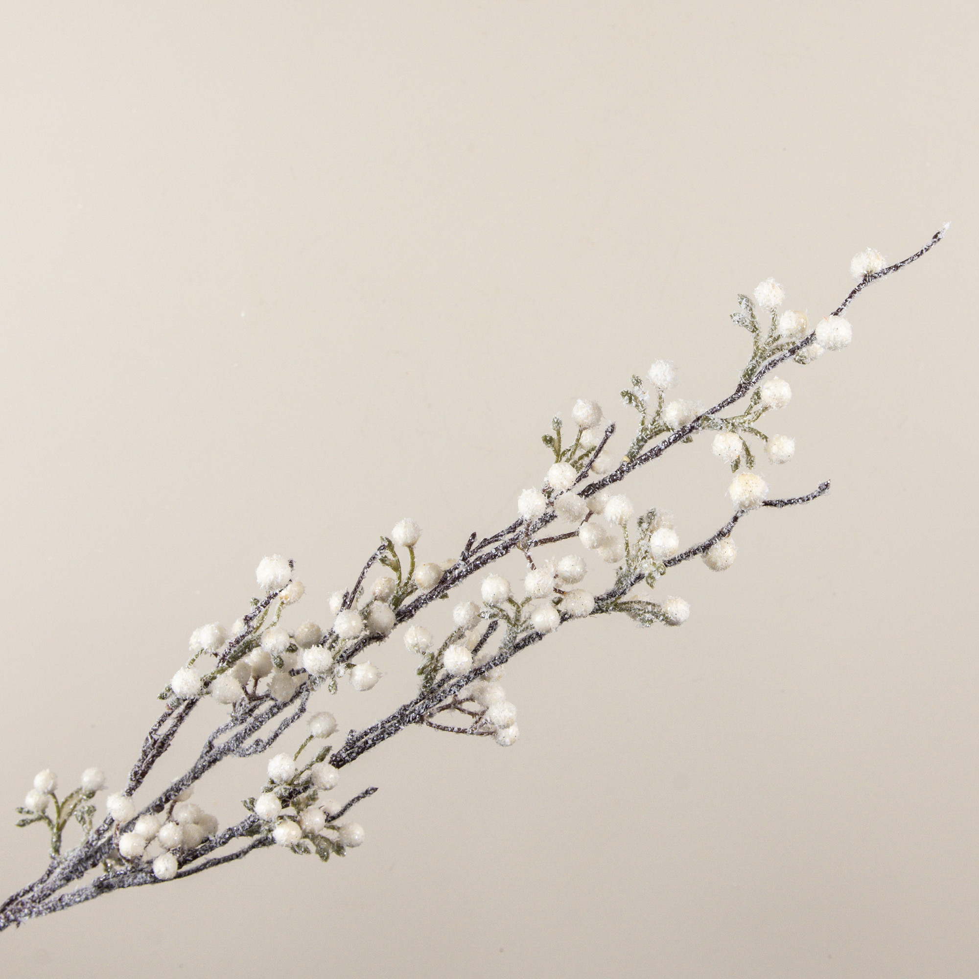 White Frosted Berry Spray, 34", photo 2 of 3