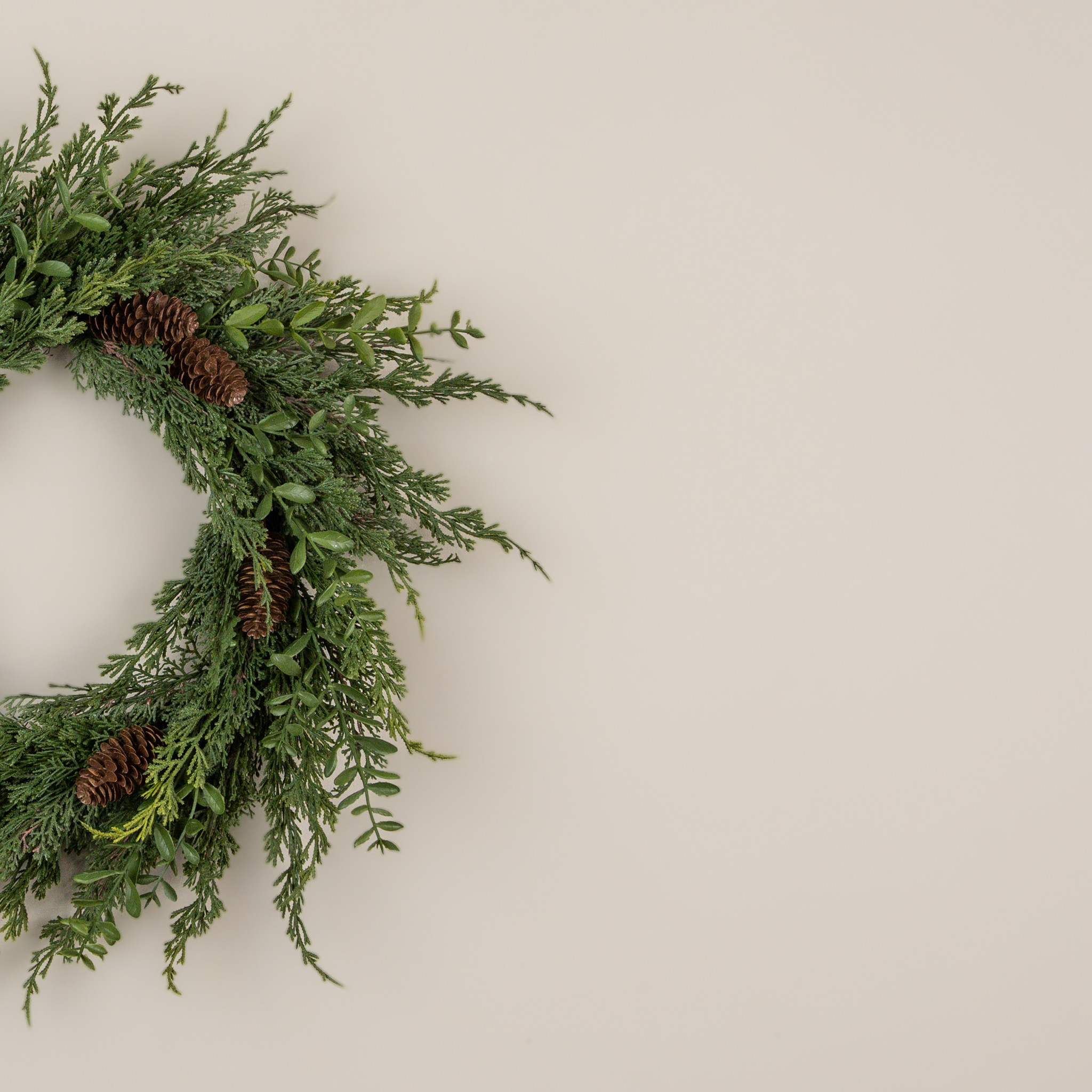 Cypress & Ruscus Wreath, 22", photo 3 of 4