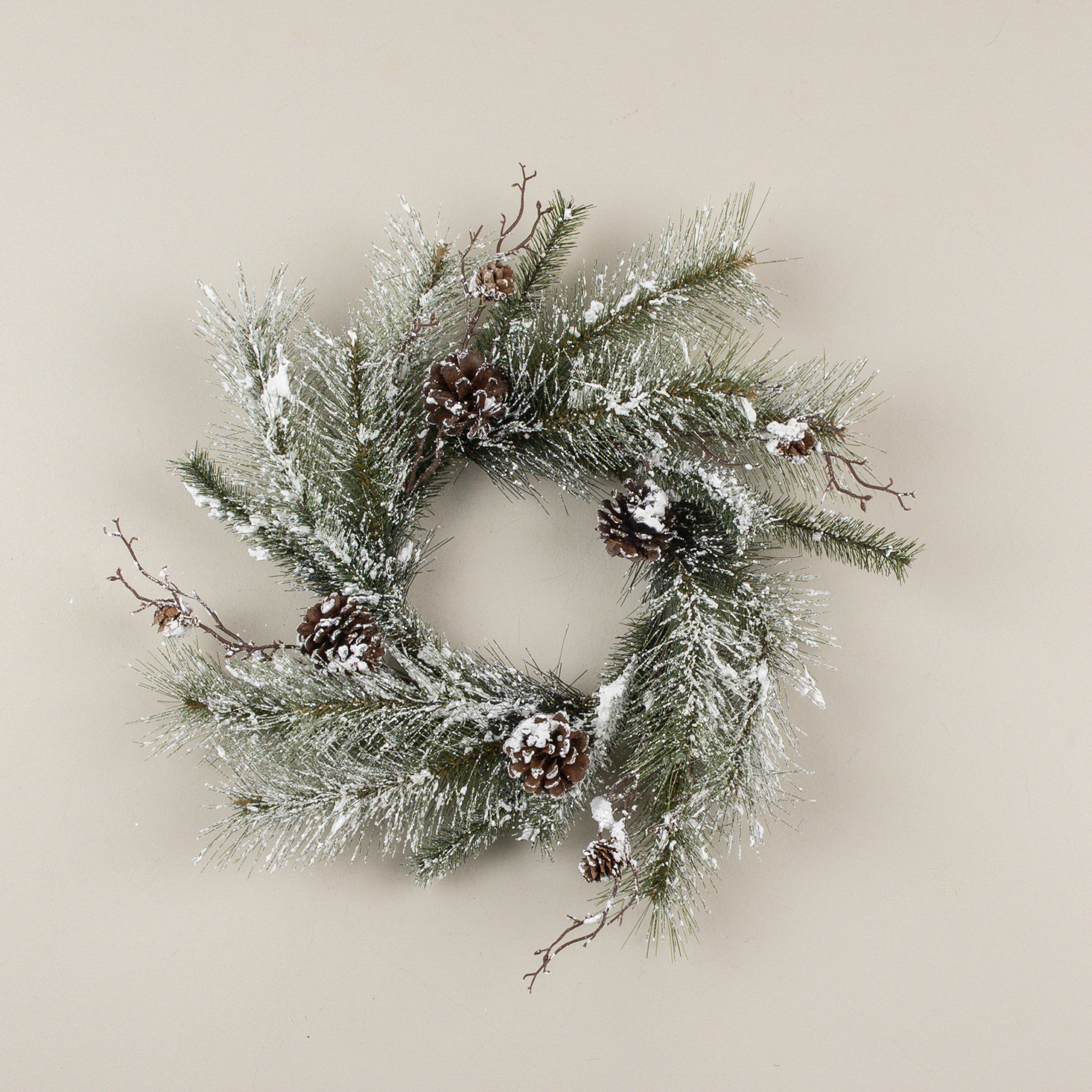 Snowy Pine & Pinecone Wreath, 20", photo 3 of 3