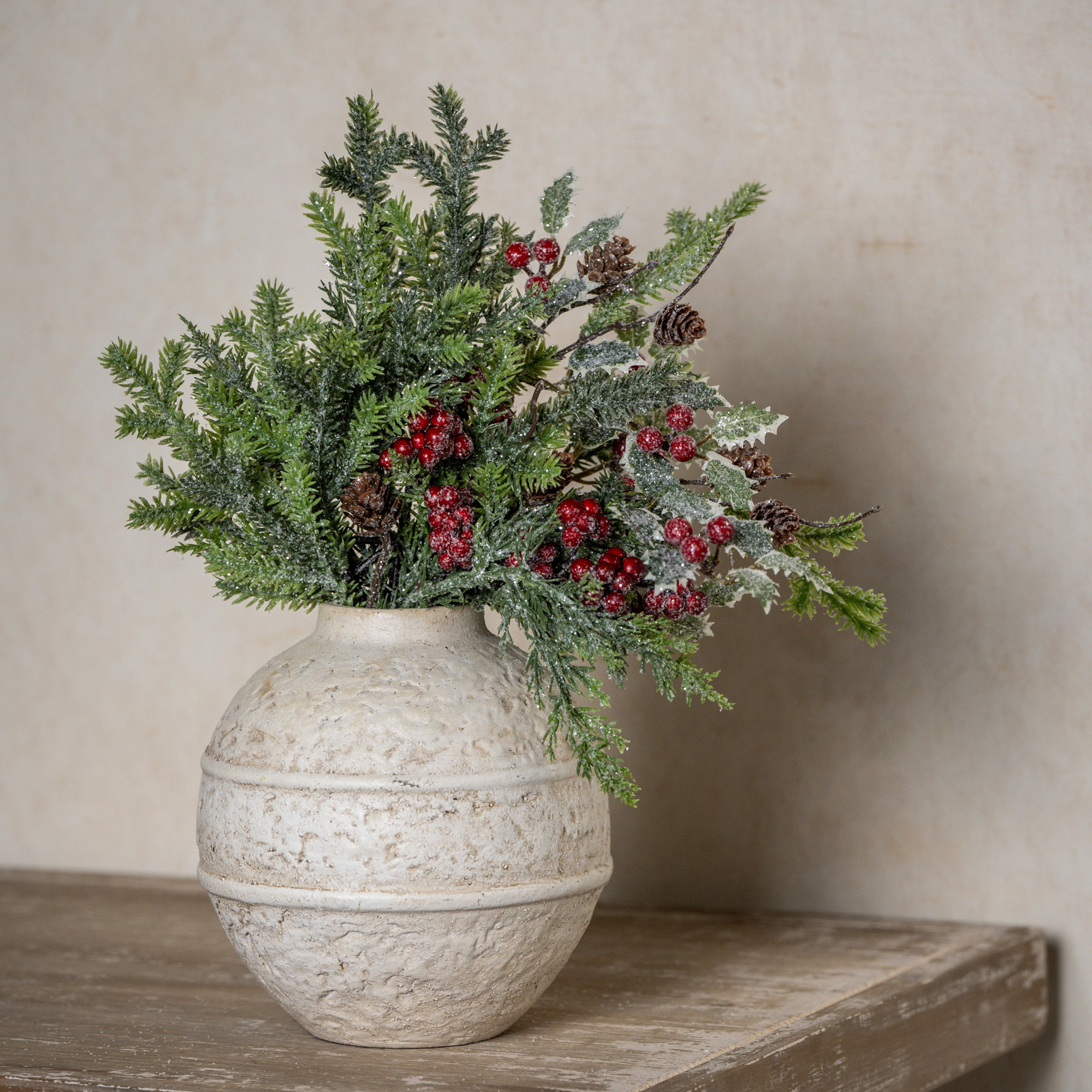 Glittered Pine, Cypress & Holly Pick, 15", photo 4 of 5