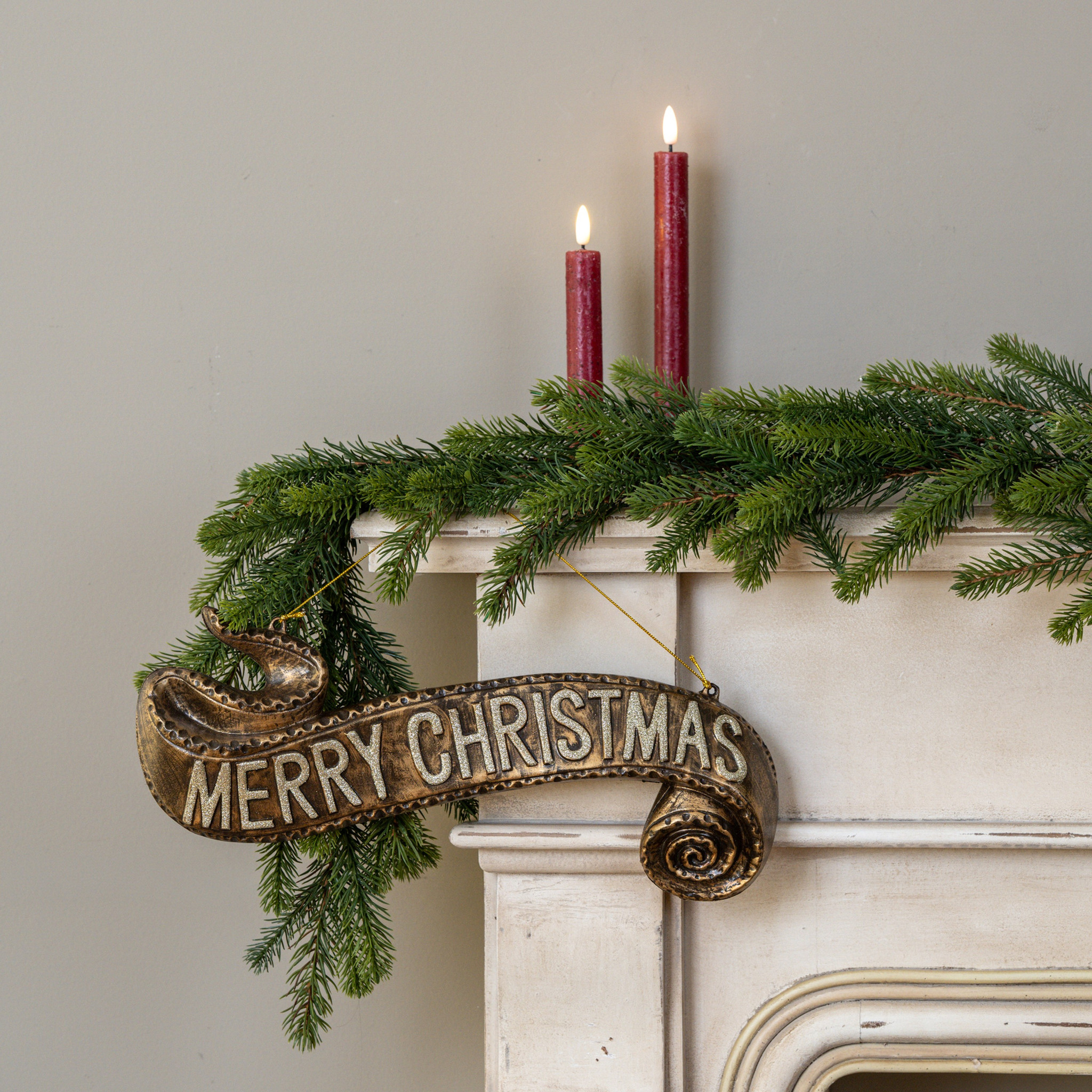 Gold Hanging Christmas Banner