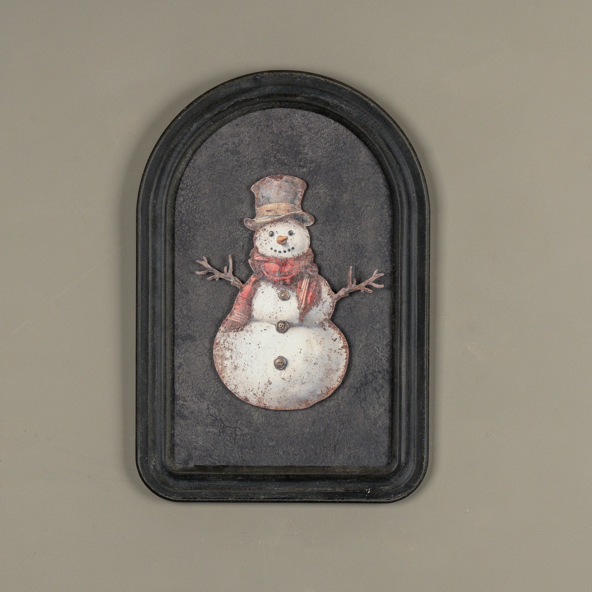 Red Scarf Snowman Metal Sign, 12", photo 3 of 4