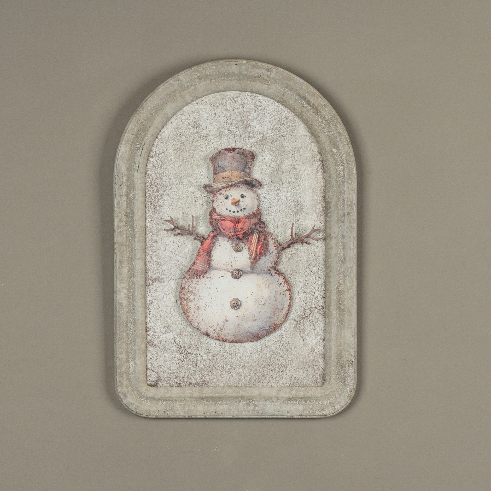 Red Scarf Snowman Metal Sign, 12", photo 4 of 4