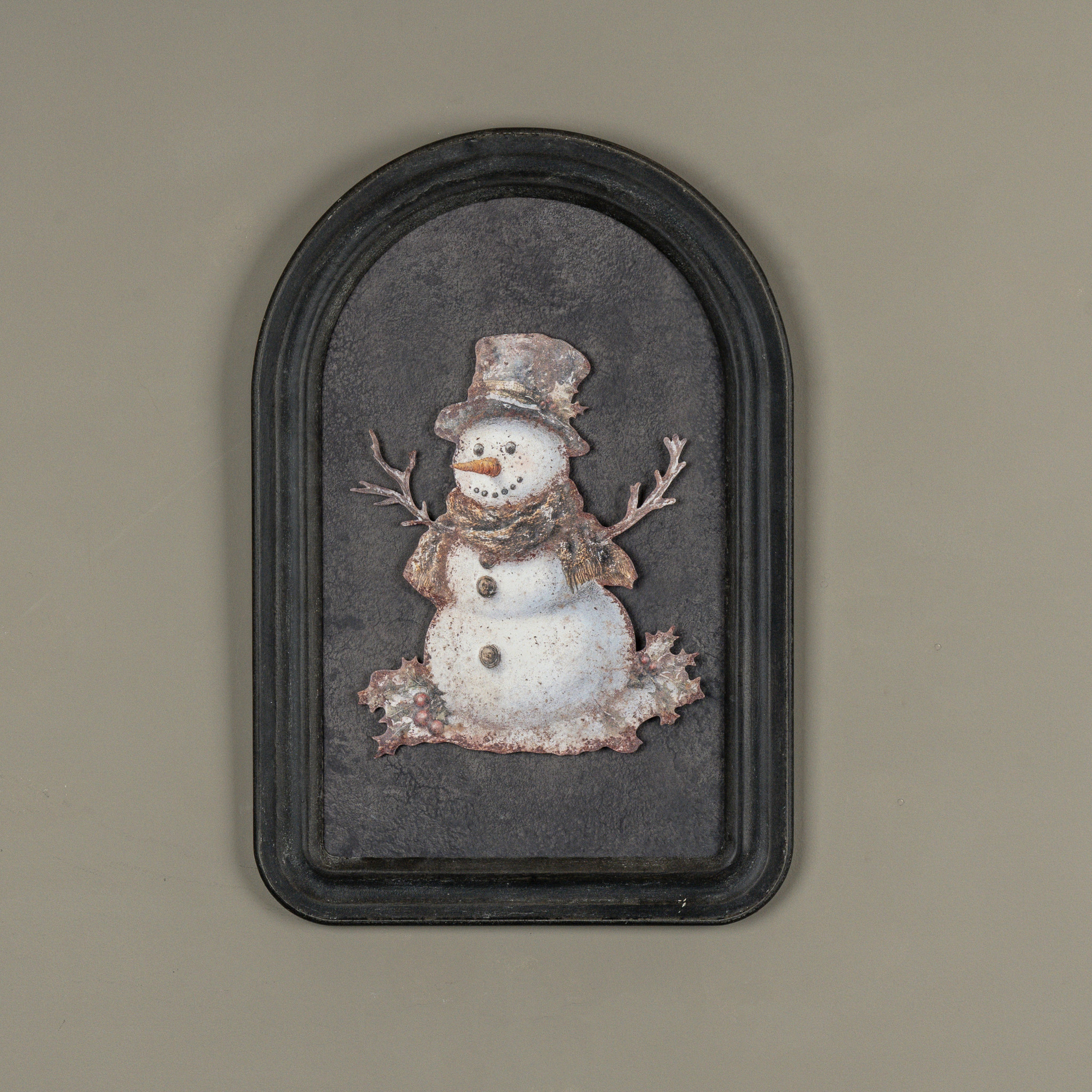Holly Snowman Metal Sign, 12", photo 3 of 4