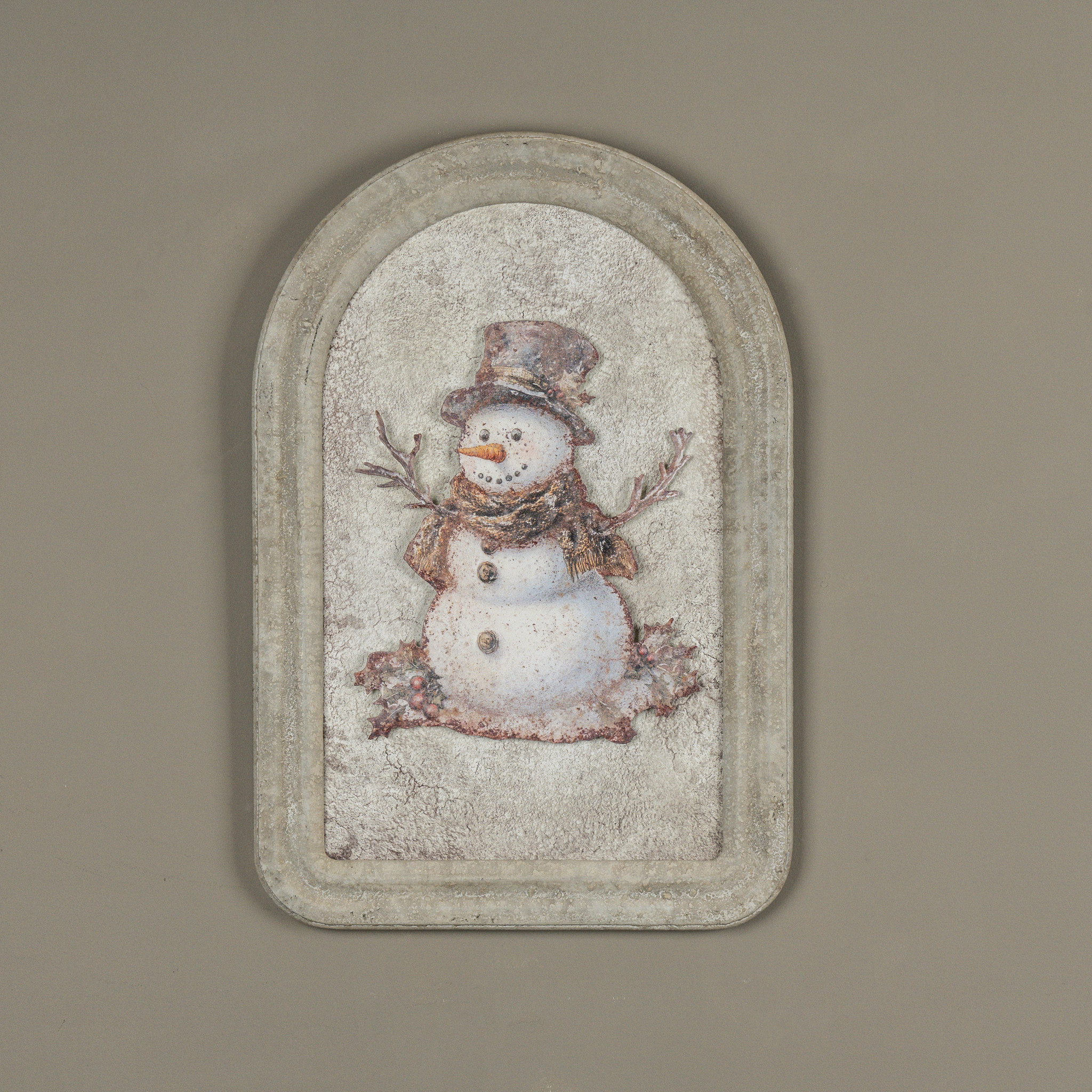 Holly Snowman Metal Sign, 12", photo 4 of 4
