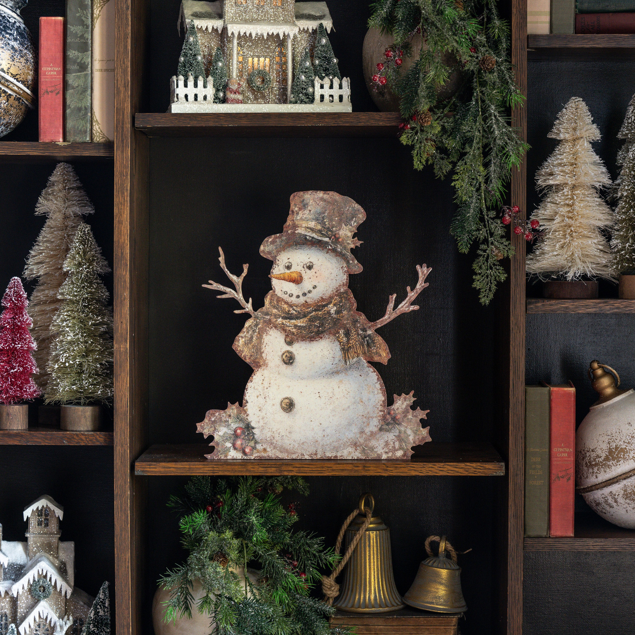 Holly Snowman Metal Dummy Board, 15.5"