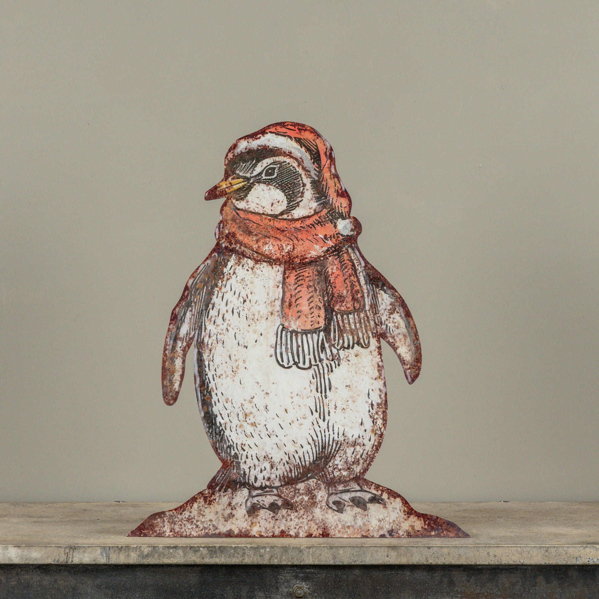 Penguin with Scarf Metal Dummy Board, 18"