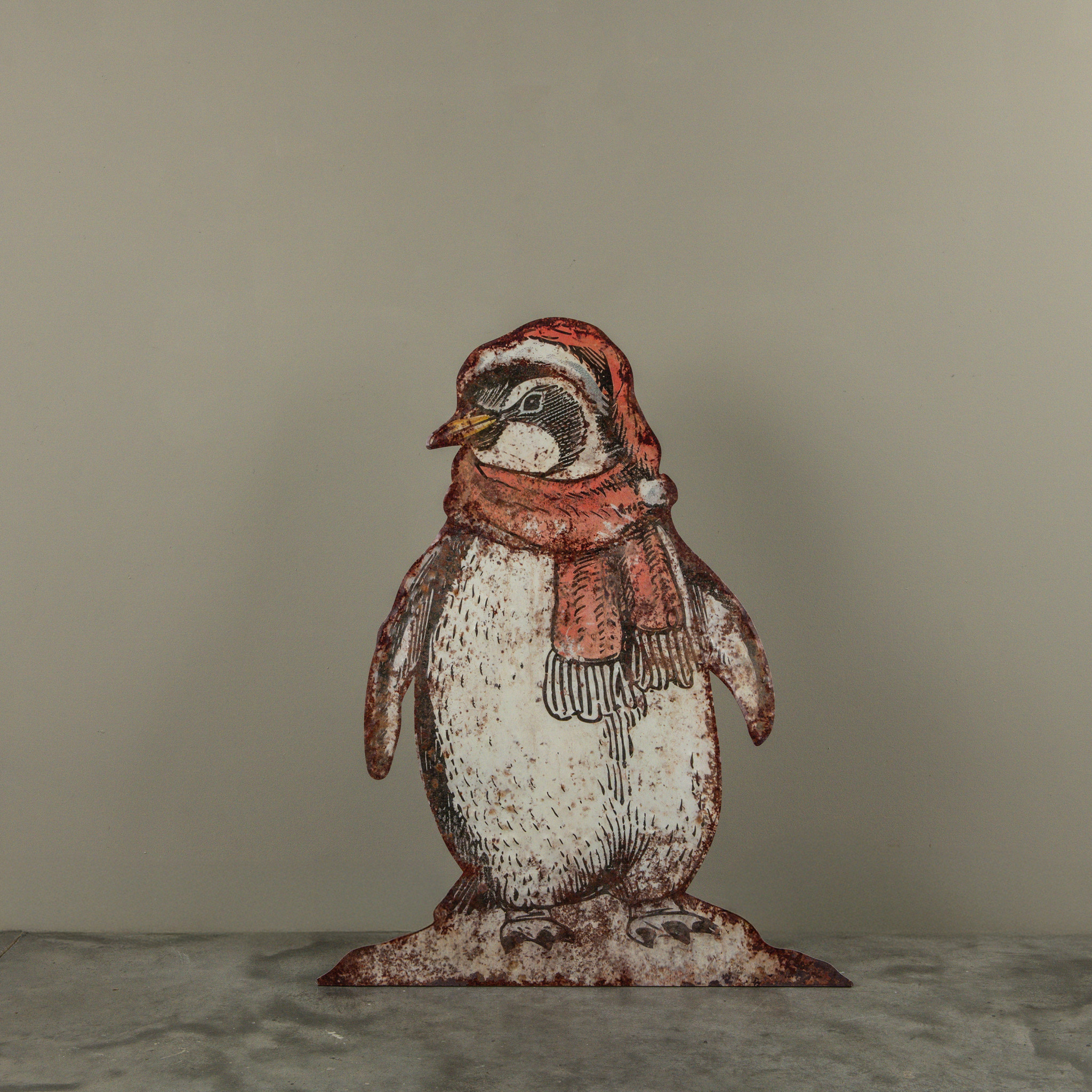 Penguin with Scarf Metal Dummy Board, 34"