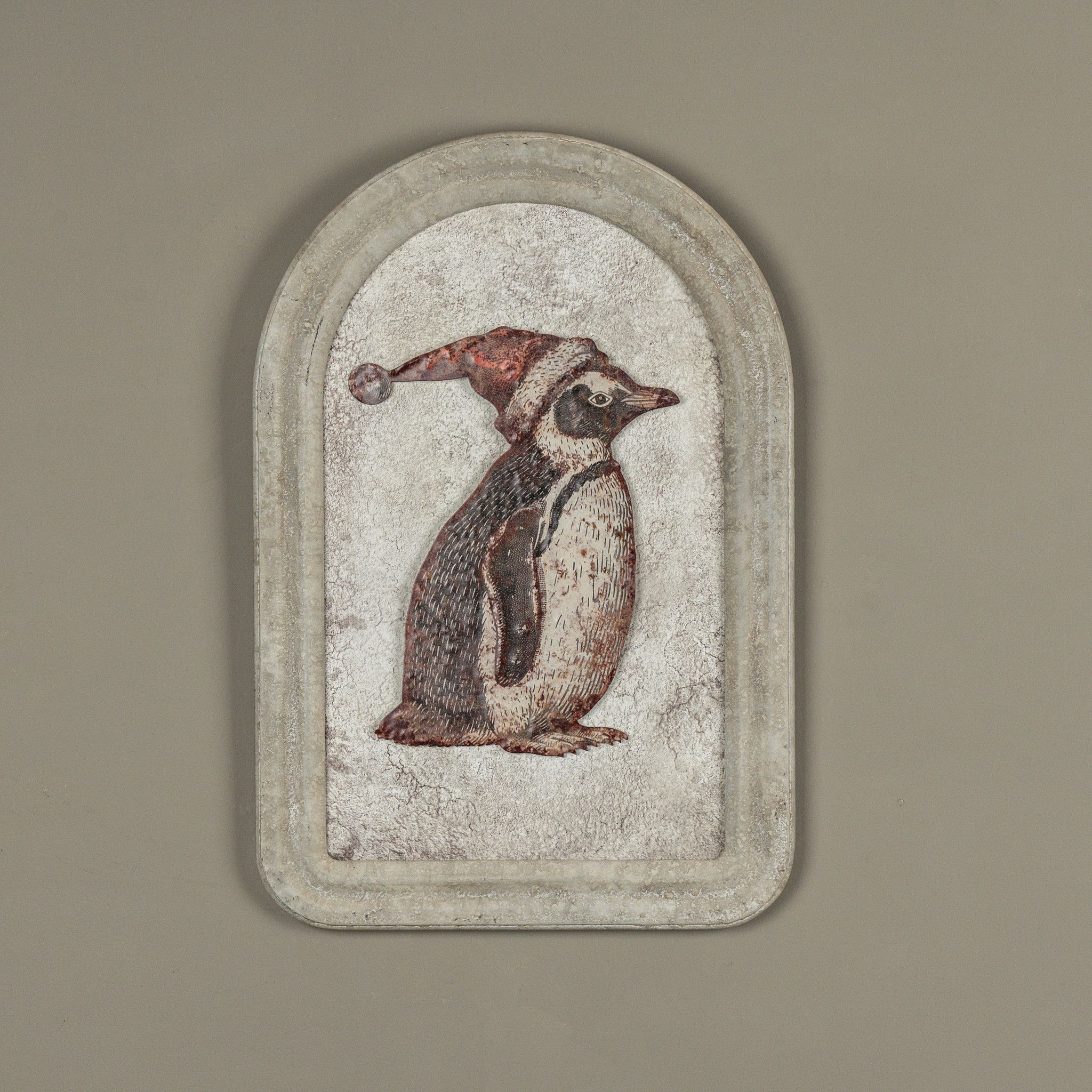 Santa Hat Penguin Metal Sign, 12", photo 4 of 4