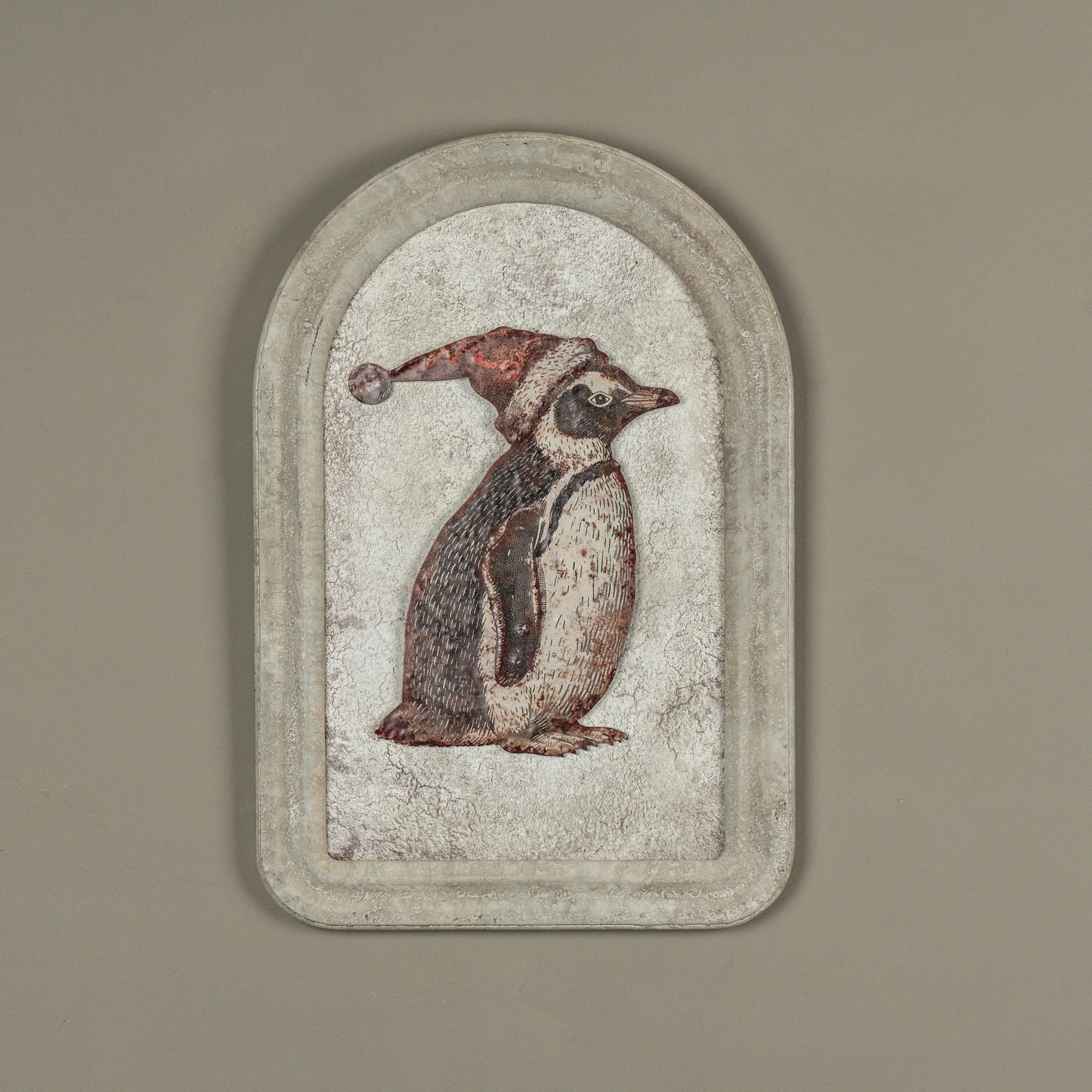 Santa Hat Penguin Metal Sign, 12", photo 4 of 4