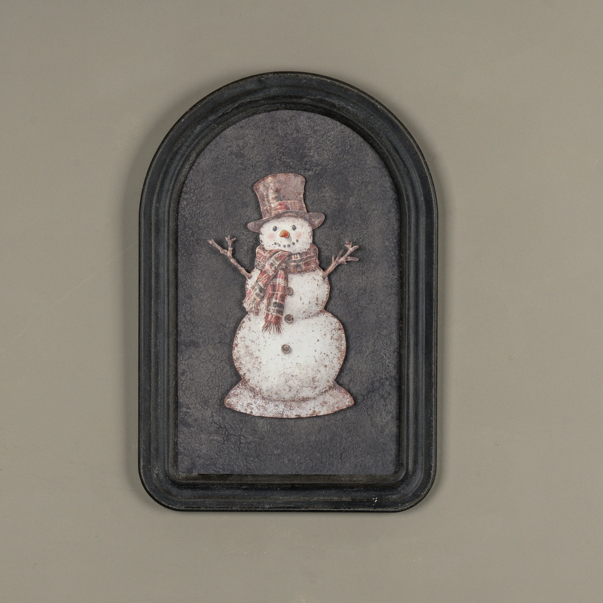 Plaid Snowman Metal Sign, 12.25", photo 3 of 4