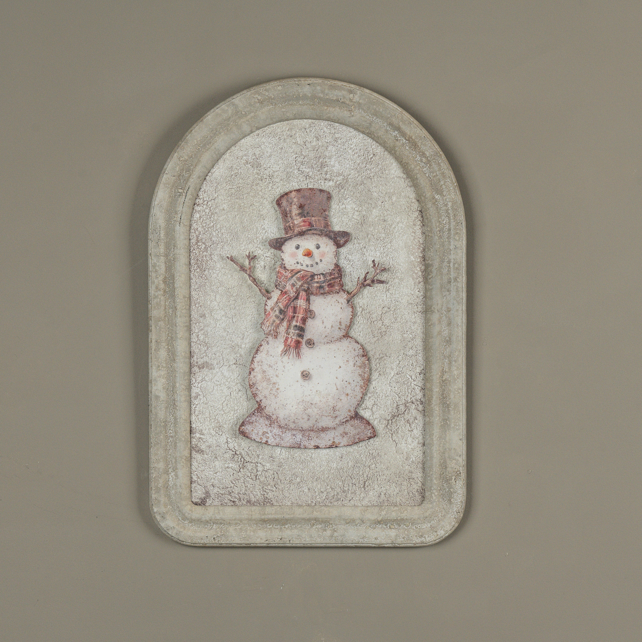 Plaid Snowman Metal Sign, 12.25", photo 4 of 4