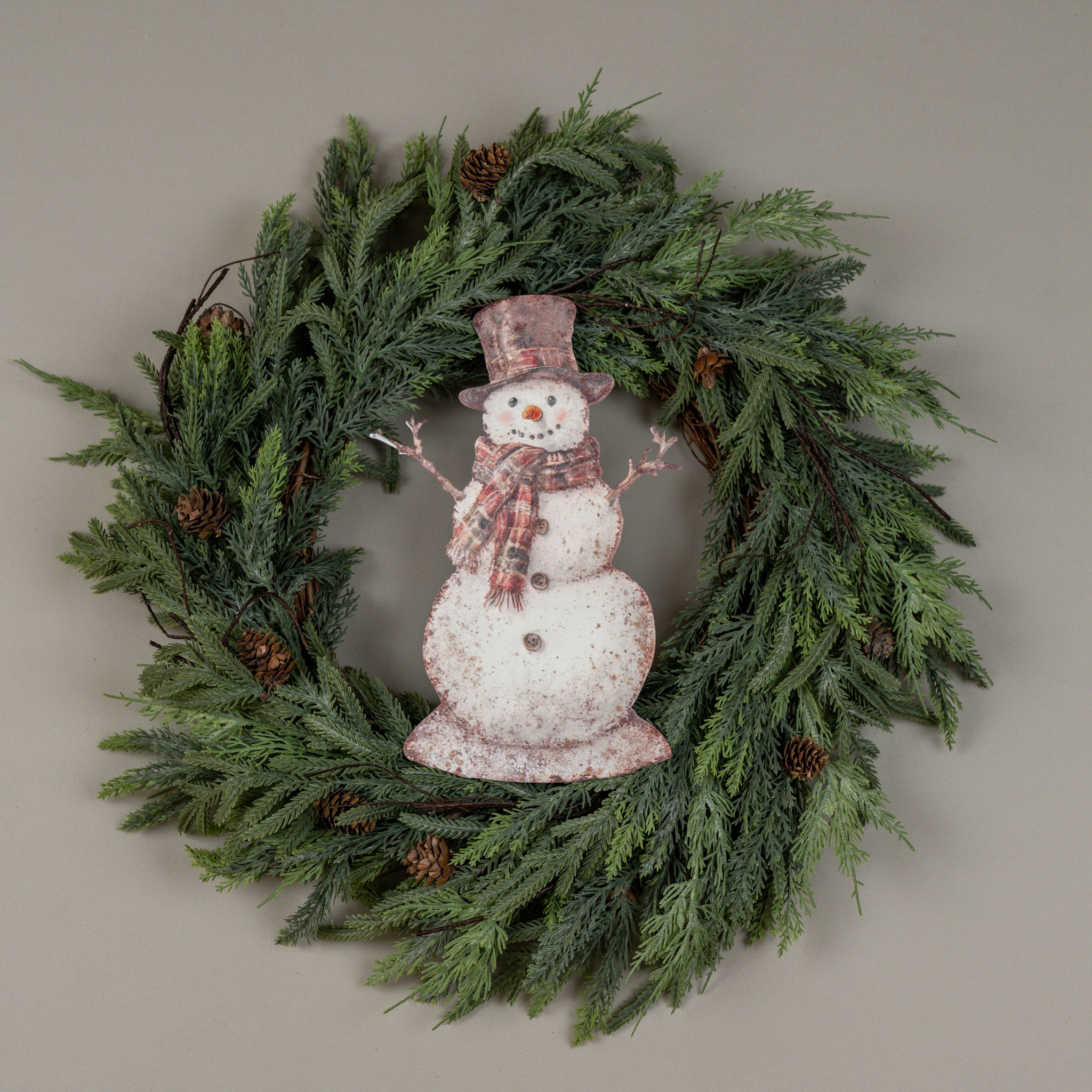 Plaid Snowman Metal Sign, 12.25", photo 2 of 4