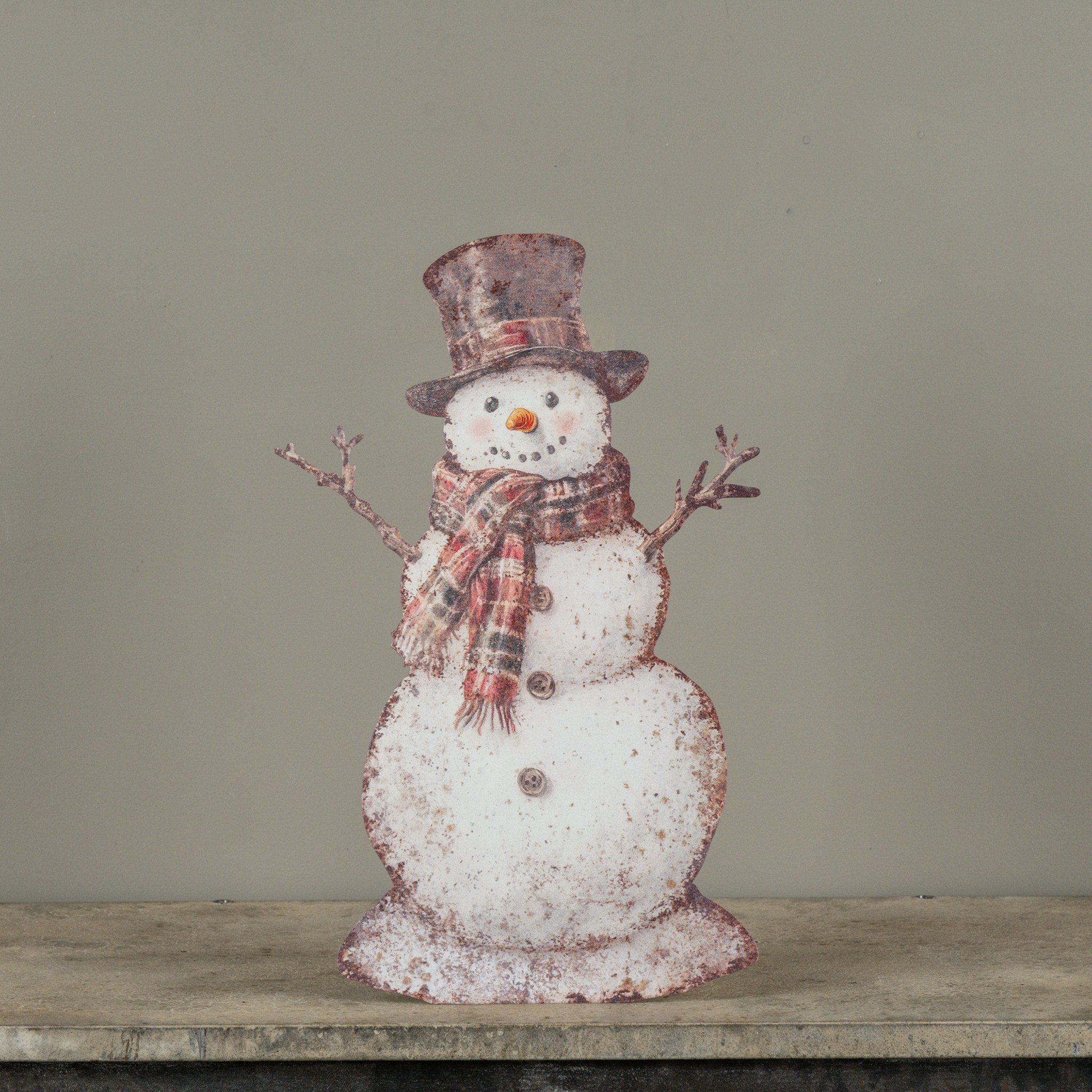 Plaid Snowman Metal Dummy Board, 18"