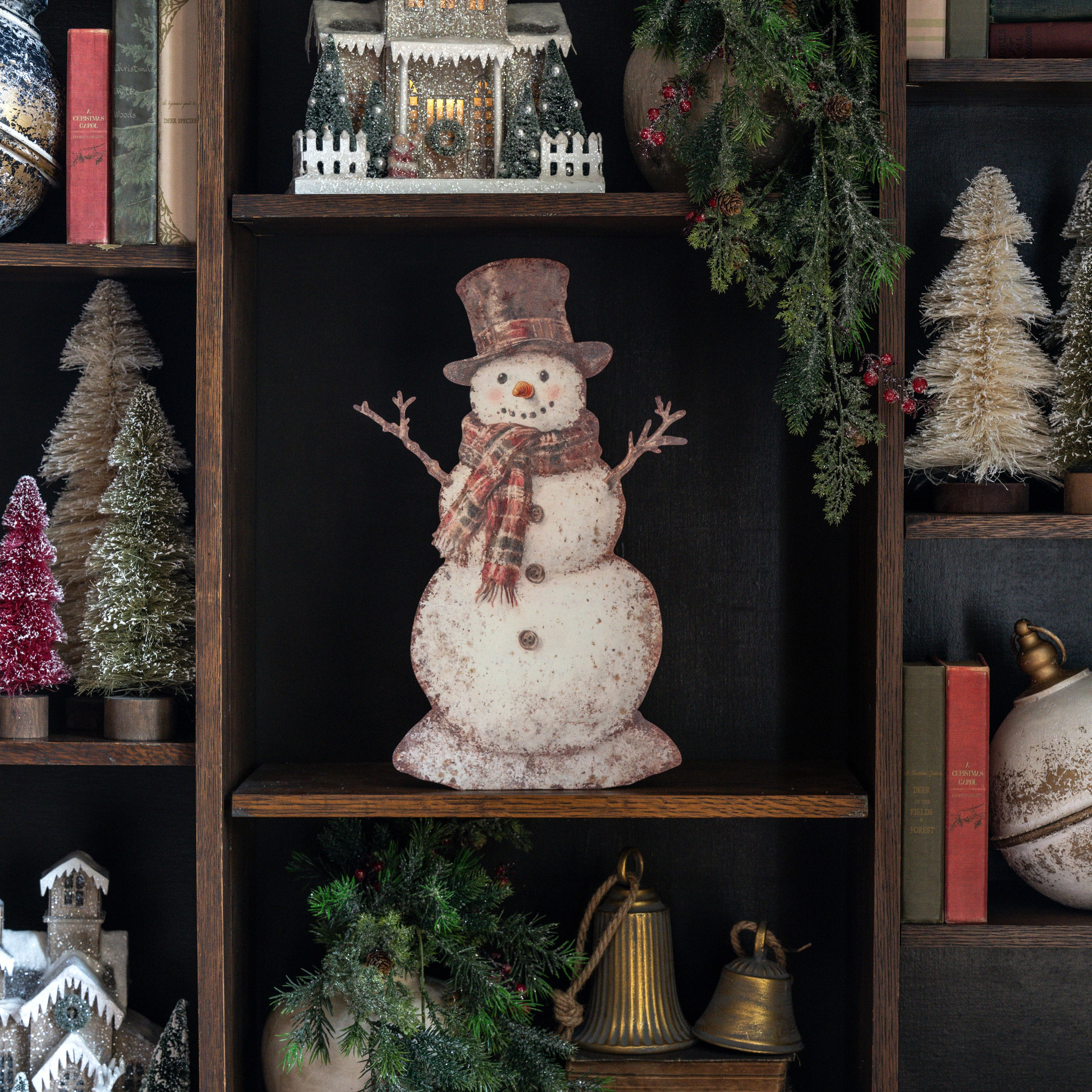 Plaid Snowman Metal Dummy Board, 18"