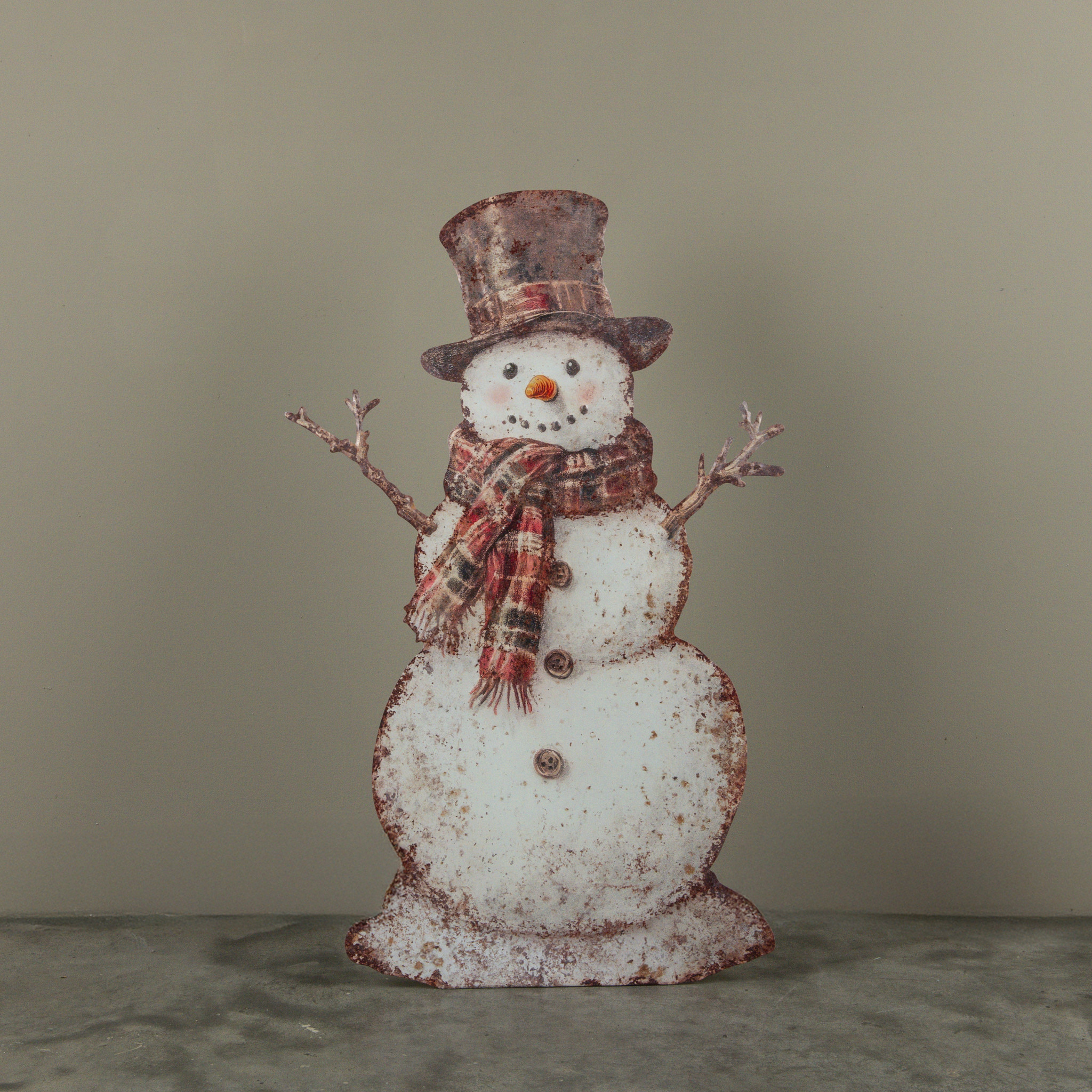 Plaid Snowman Metal Dummy Board, 36"